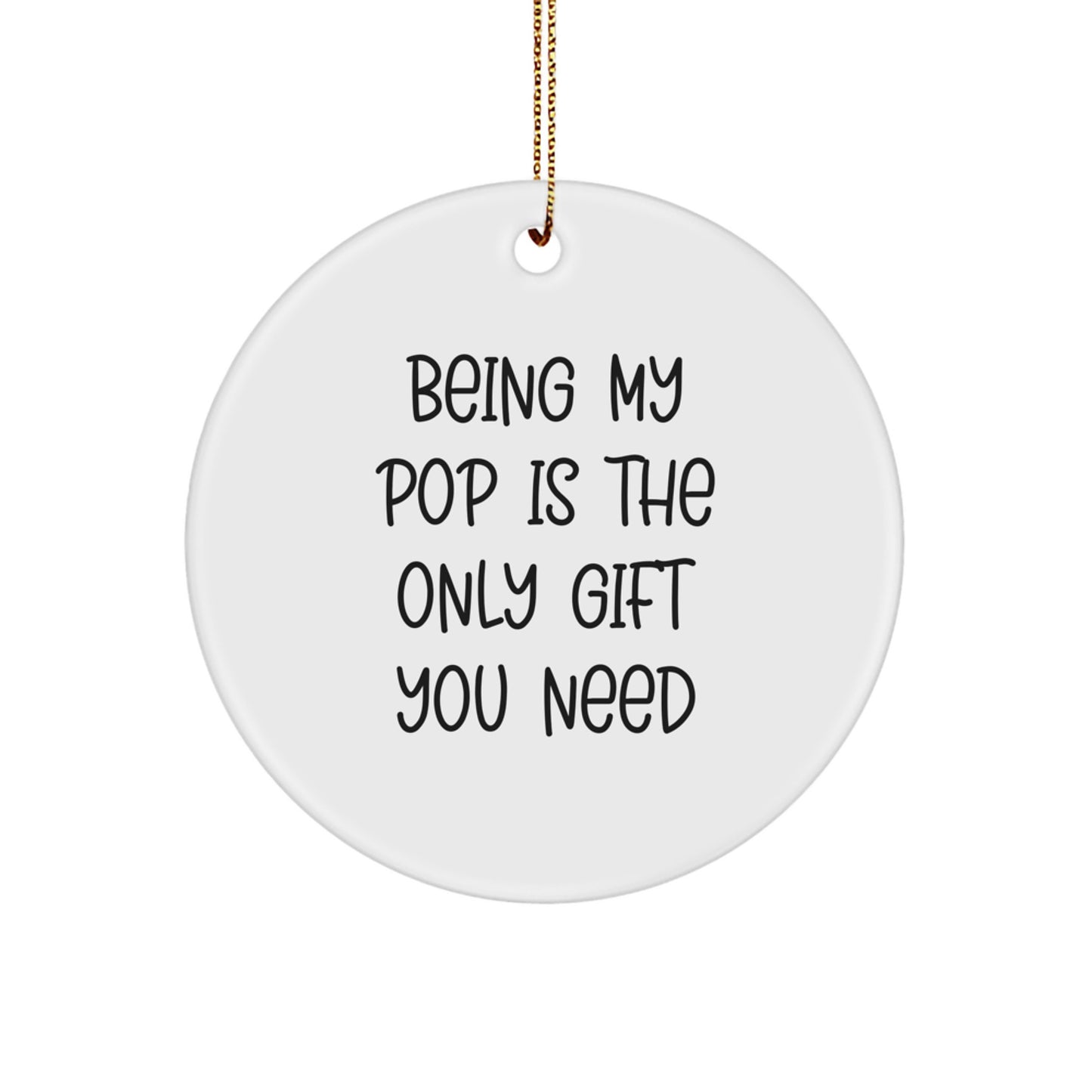 Funny Pop Circle Ornament Gifts from Men, Women, or Friends for Pop, the Best Dad at Christmas Unique Gifts - Image 1