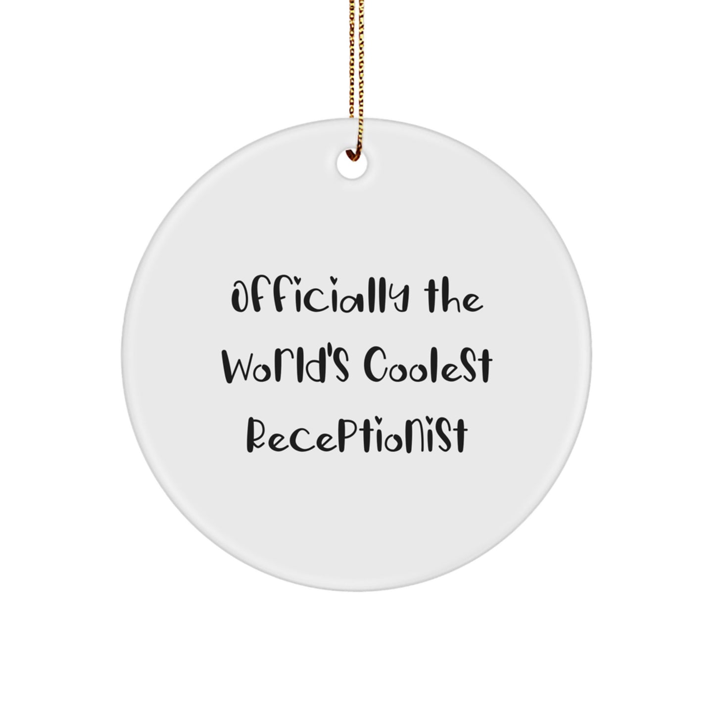 Funny Receptionist Gifts from Friends, Officially The World's Coolest Receptionist Christmas Unique Gifts for Receptionists - Image 1