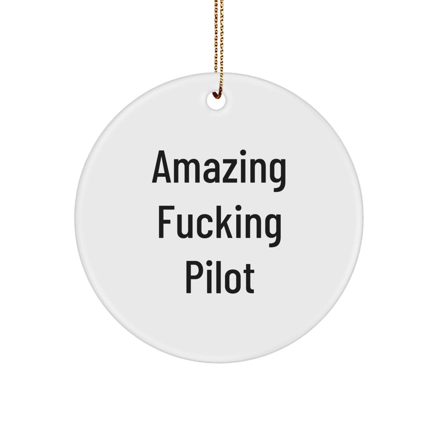 Funny Pilot Gifts from Friends, Amazing Circle Ornament for Christmas Unique Gifts, Pilot Men Gifts - Image 1