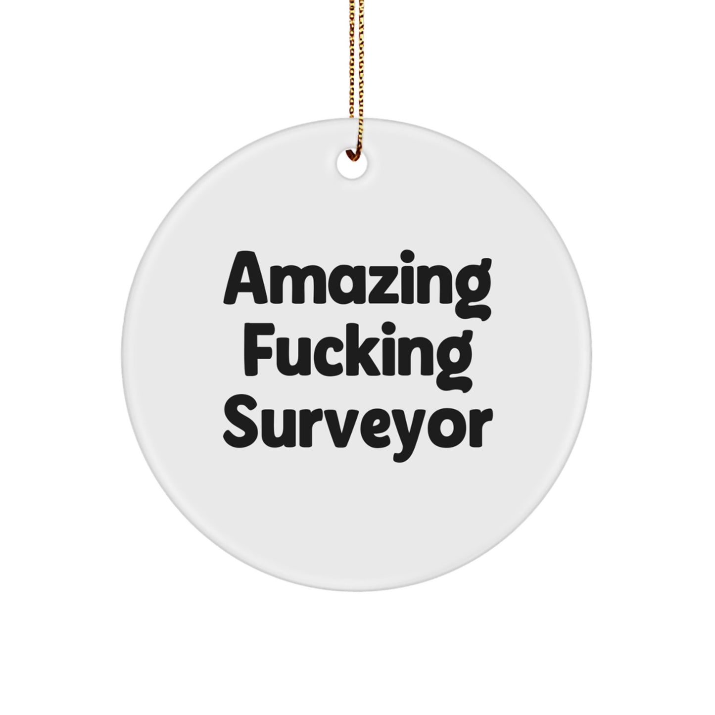 Funny Surveyor Gifts for Men Unique Circle Ornament from Friends for Christmas - Image 1