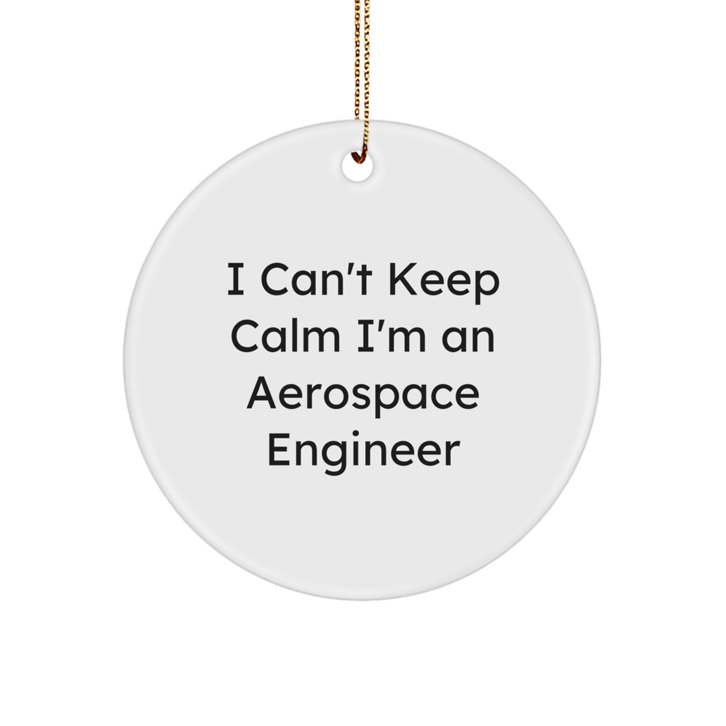 Funny Aerospace Engineer Gifts from Friends for Christmas Unique Circle Ornament I Can't Keep Calm I'm An Aerospace Engineer - Image 1