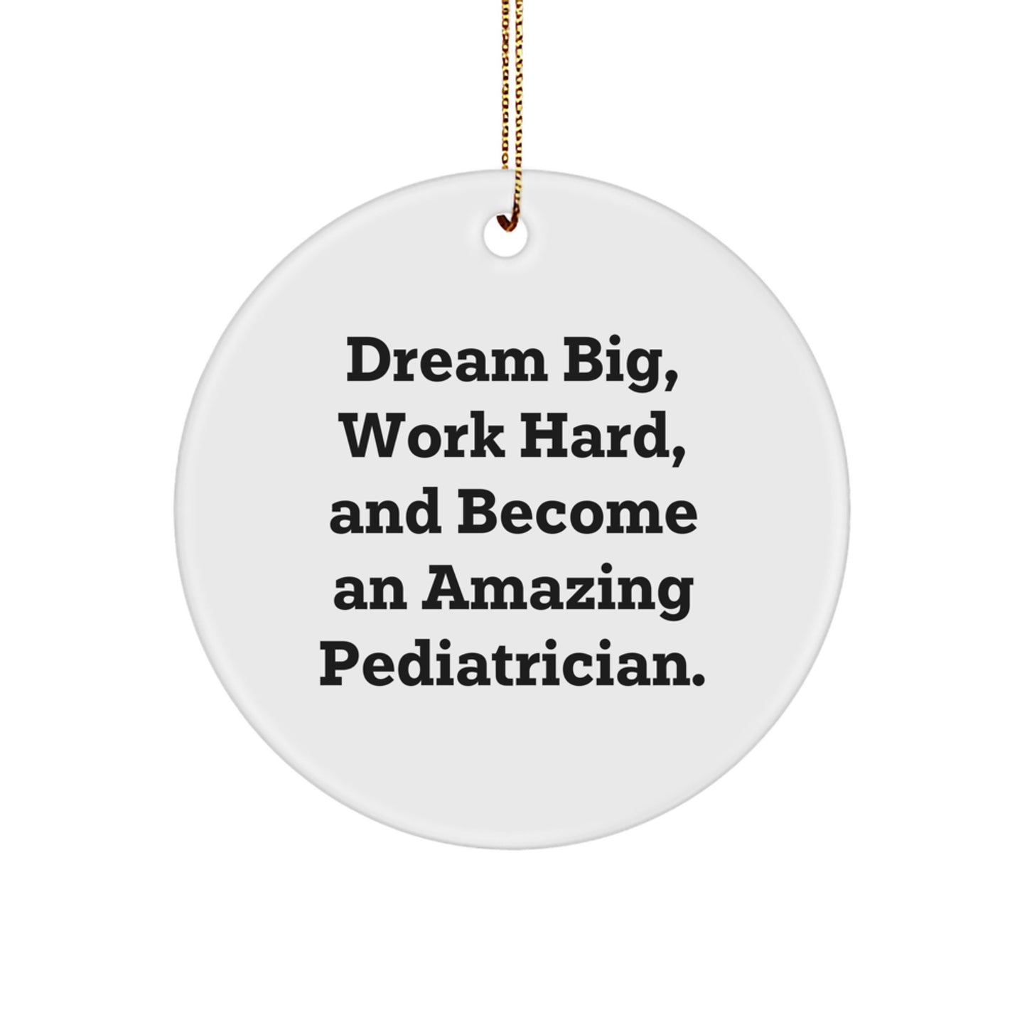 Funny Inspirational Gifts from Friends and Family for the Amazing Pediatrician in Your Life, 'Dream Big, Work Hard, Circle Ornament for Christmas Unique Gifts, Pediatrician Appreciation - Image 1