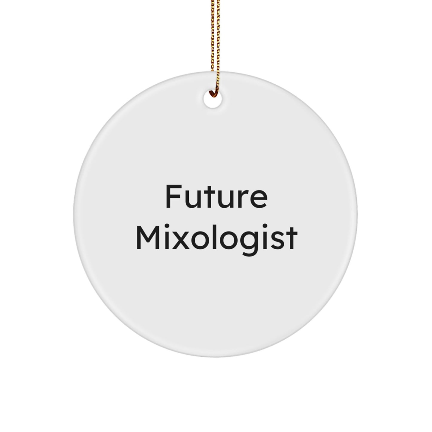 Funny Future Mixologist Gifts from Family, Circle Ornament Christmas Unique Presents for Him or Her - 'Future Mixologist, Shake, Stir, Repeat' - Image 1