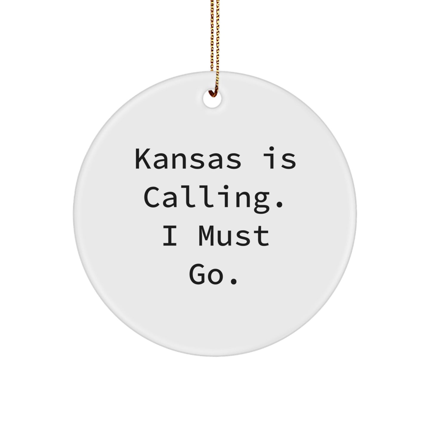 Funny Kansas Circle Ornament Gifts from Friends and Family for Kansas Lovers Christmas - Image 1