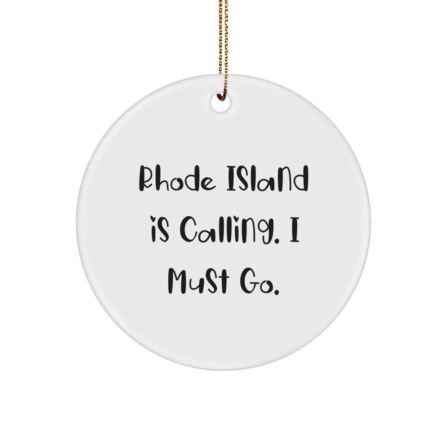 Rhode Island Circle Ornament Gifts from Friends to Family for Christmas - Image 1
