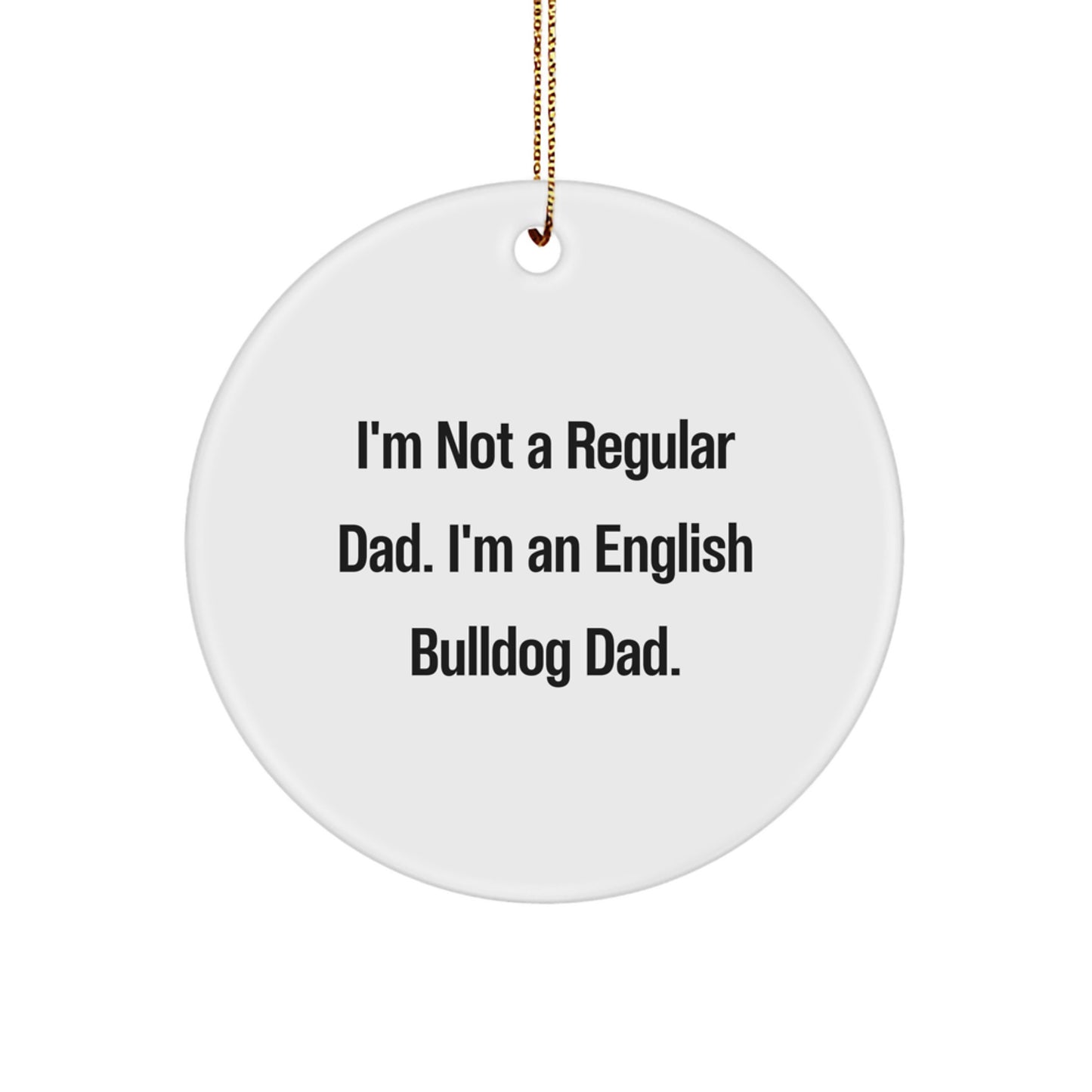 English Bulldog Dad Keepsake Christmas Ornament for Him Holiday Gift - Image 1