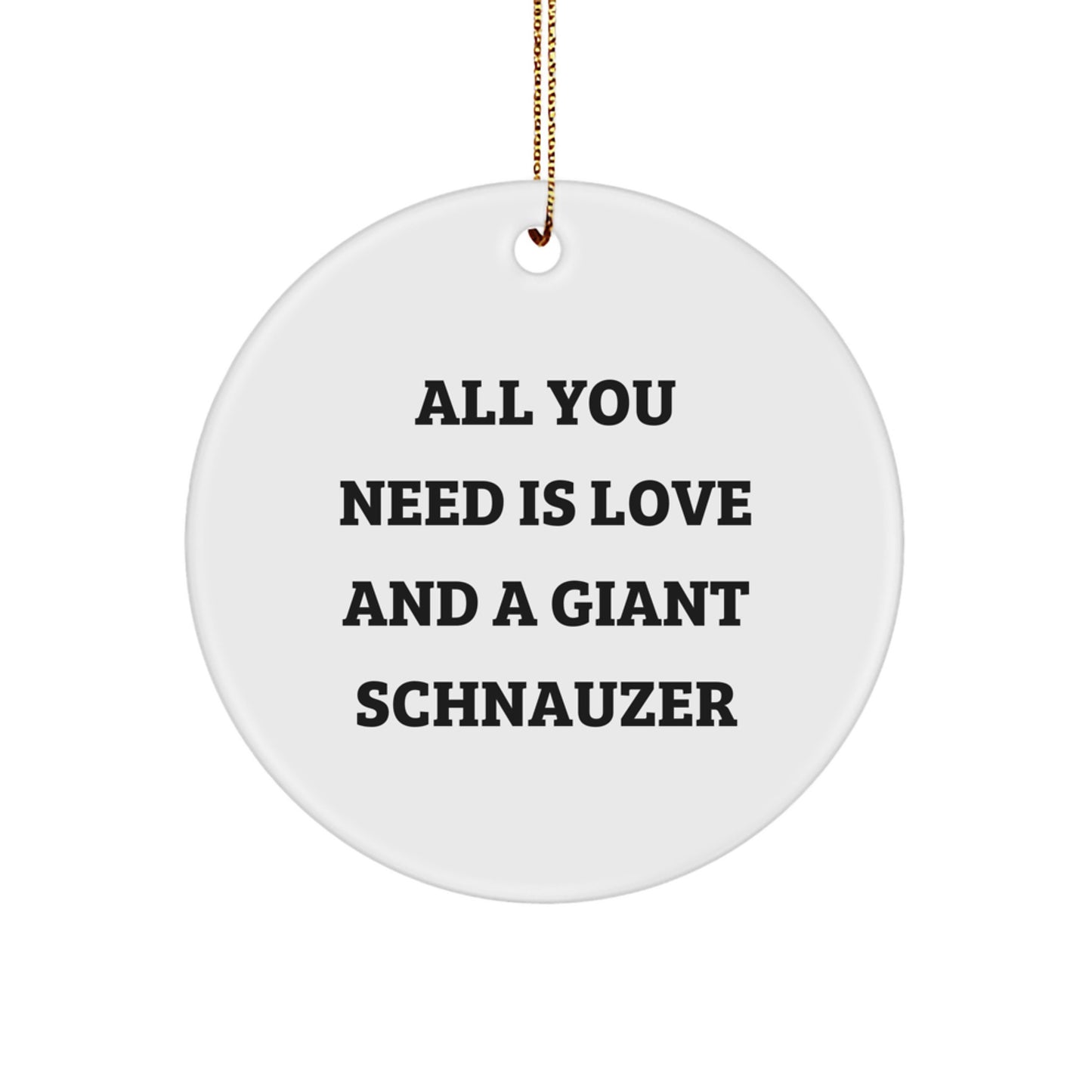 Funny Giant Schnauzer Dog Circle Ornament, Christmas Unique Gifts for Giant Schnauzer Dog Lovers - Gifts from Family, Friends, or Coworkers - Image 1