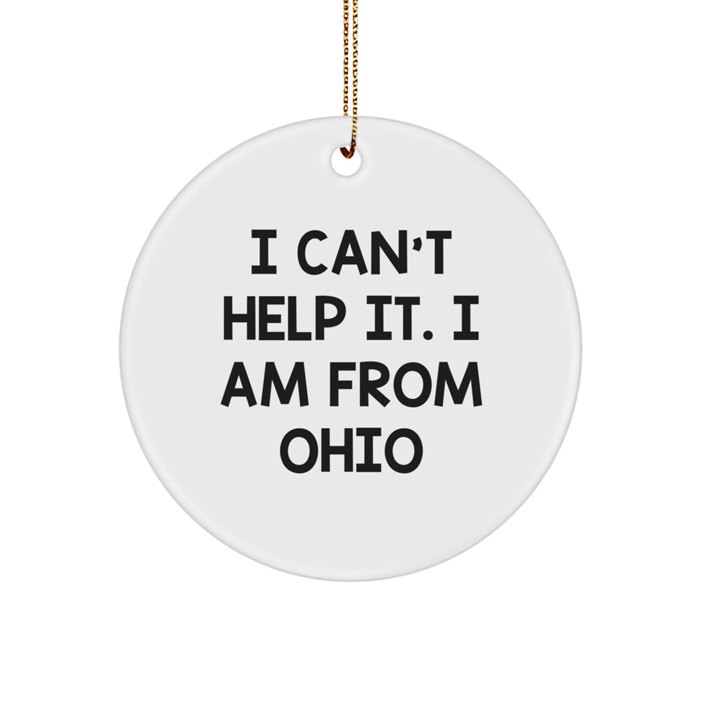 Funny Quote Ohio Gifts Circle Ornament, Gifts from Family to Friends for Ohio, Unique Christmas Decorations, Ohio Circle Ornament with Quote, Ohio Gift for Men Women Friends - Image 1