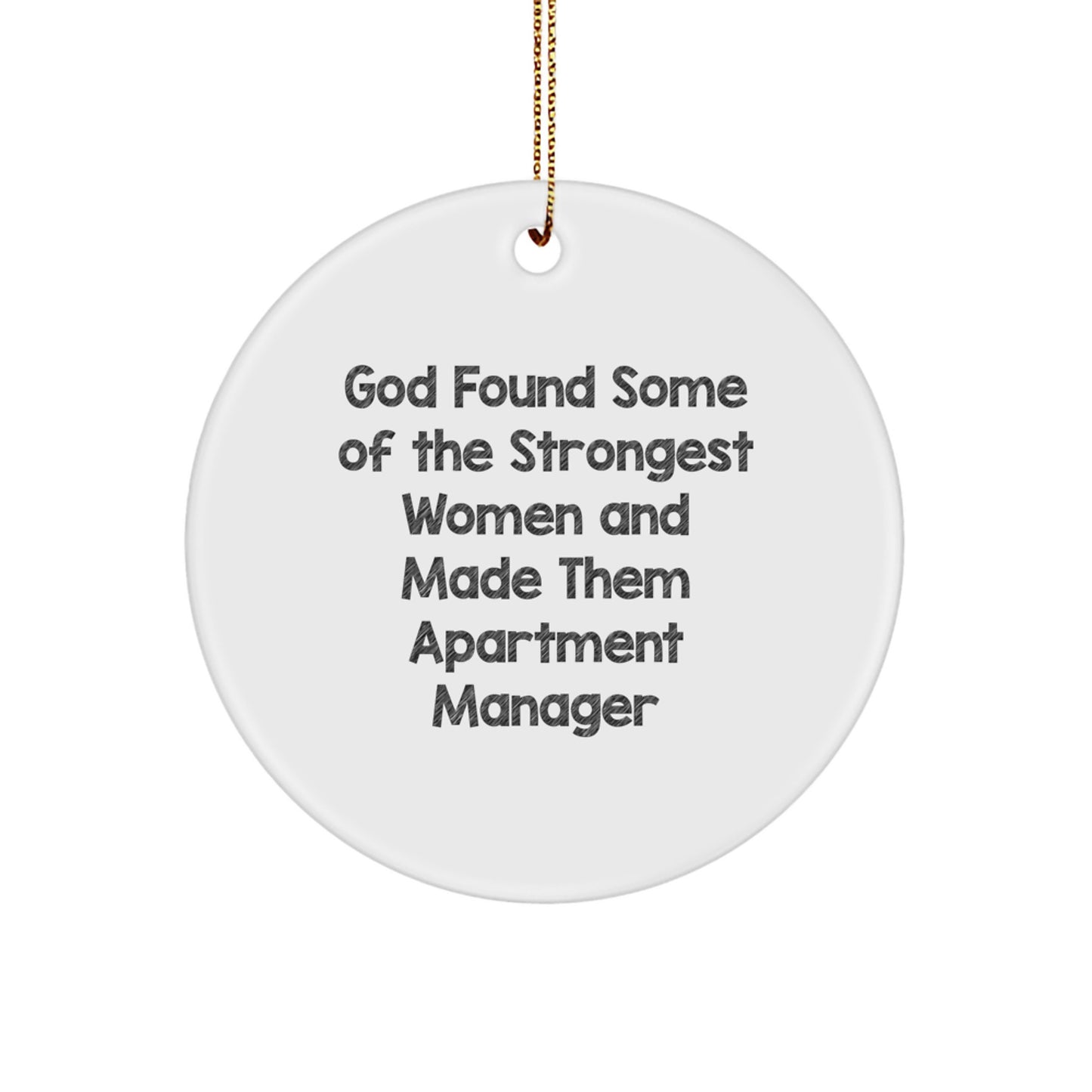 Funny Apartment Manager Circle Ornament, Gifts from Men, Women, Friends, Coworkers to Gifts for Apartment Manager, Christmas Unique Gifts - Image 1