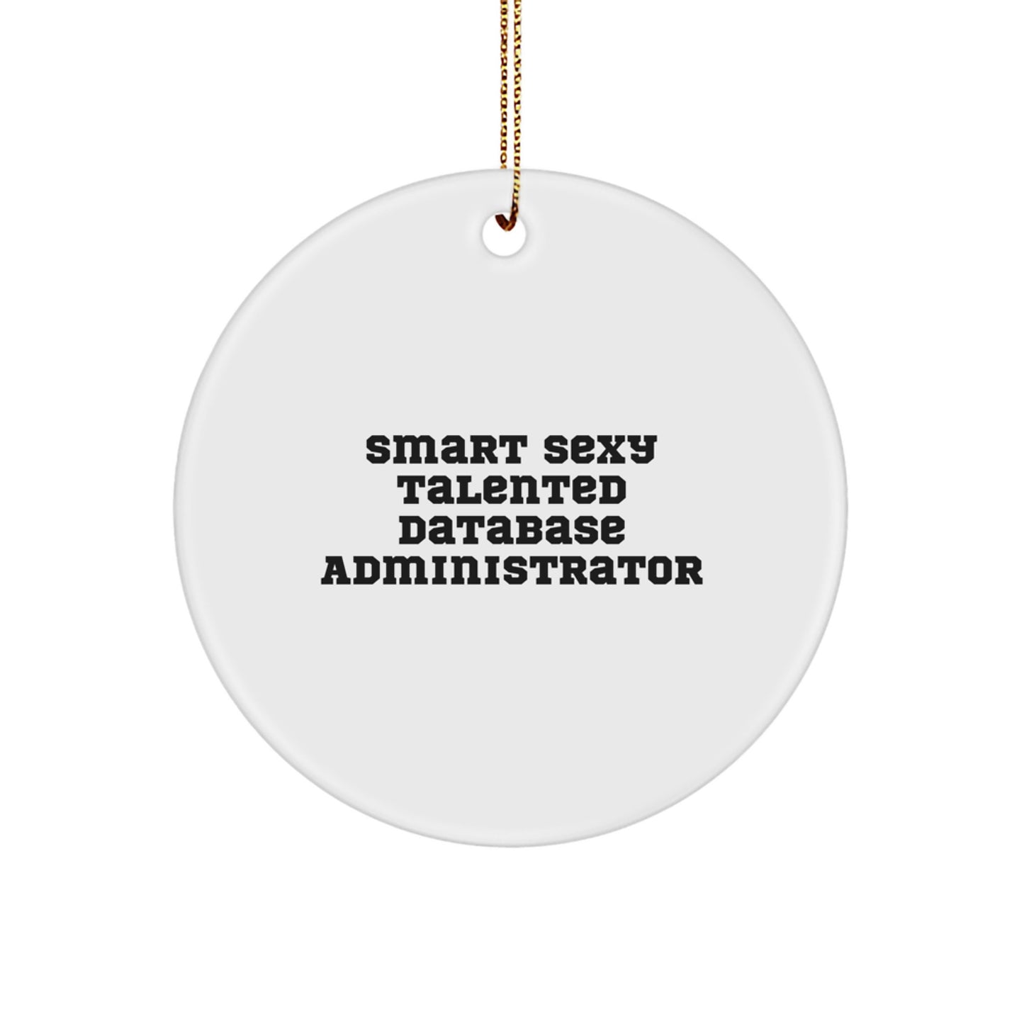 Funny Database Administrator Gifts for the Smart Sexy Talented - Christmas Unique Circle Ornament Gifts from Friends - Image 1