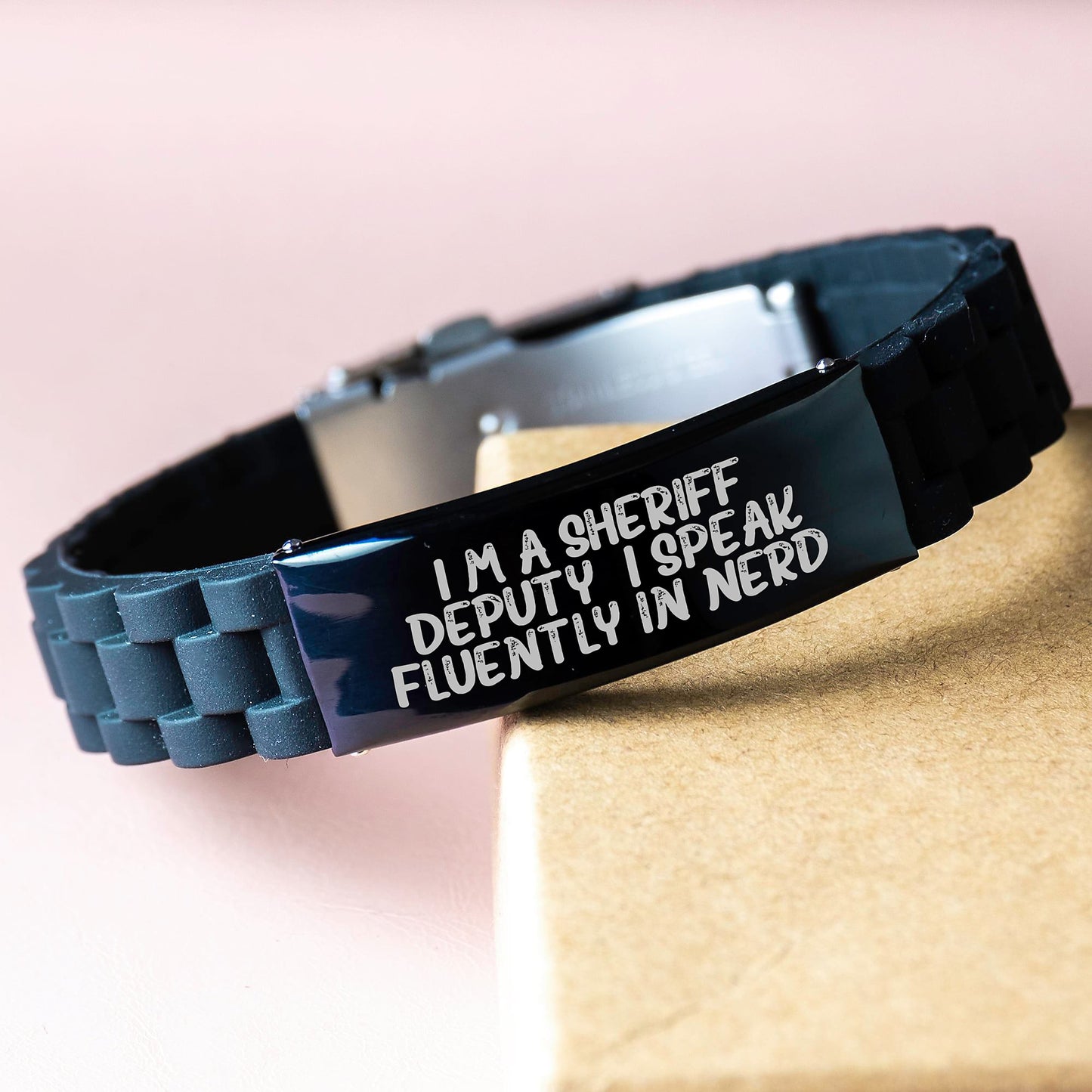 Funny Sheriff Deputy Gifts, Sheriff Deputy Quotes, Glide lock Clasp Bracelet, Graduation Unique Gifts for Sheriff Deputy Men, Gifts from Friends - Image 3