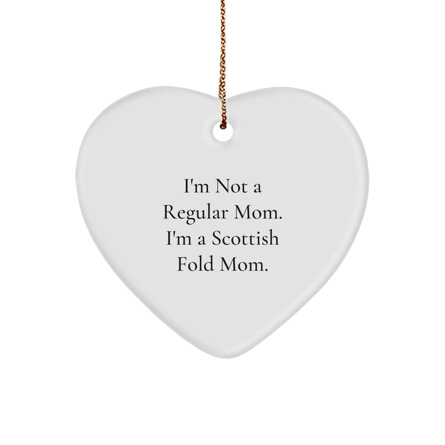 Funny Scottish Fold Cat Mom Christmas Heart Ornament Gifts from Mom to Scottish Fold Cat Lover - Image 1