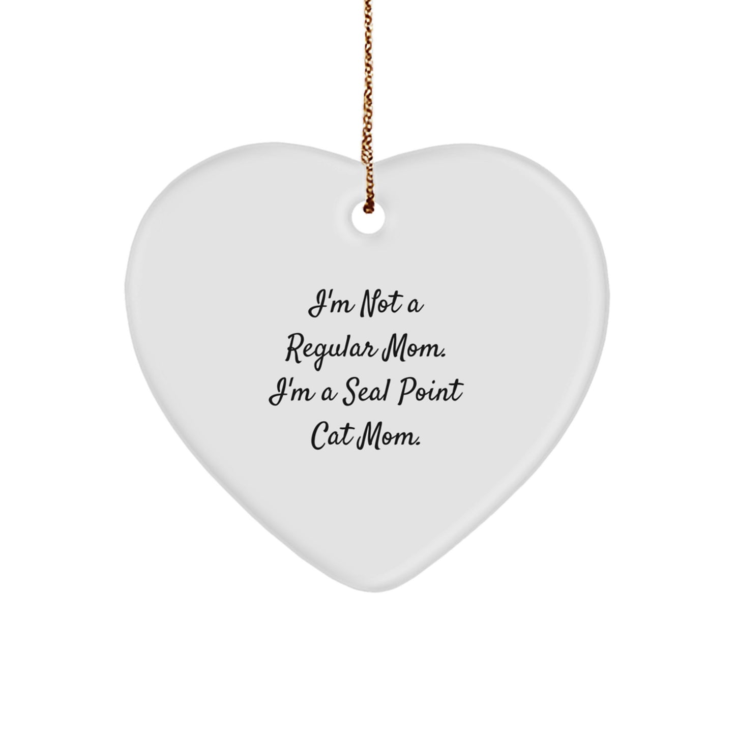 Funny Seal Point Cat Mom Heart Ornament, Gifts from Mom to Seal Point Cat Lover for Christmas Unique Gifts - Image 1