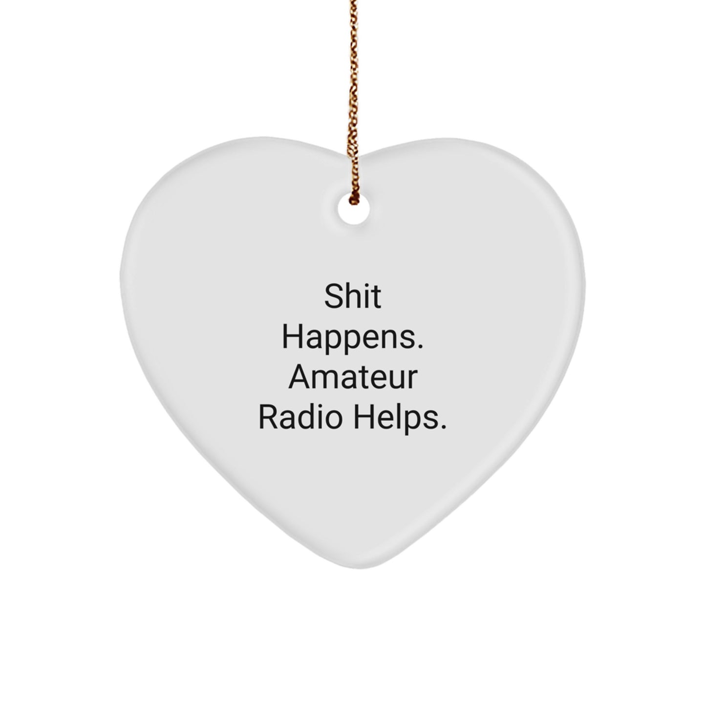 Amateur Radio Heart Christmas Ornament Gift for Coworkers Idea Funny - Image 1