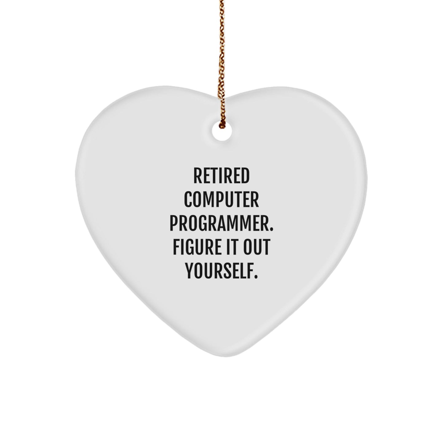 Funny Computer Programmer Gifts from Men, Heart Ornament for Friends or Family, Christmas Unique Presents - Image 1