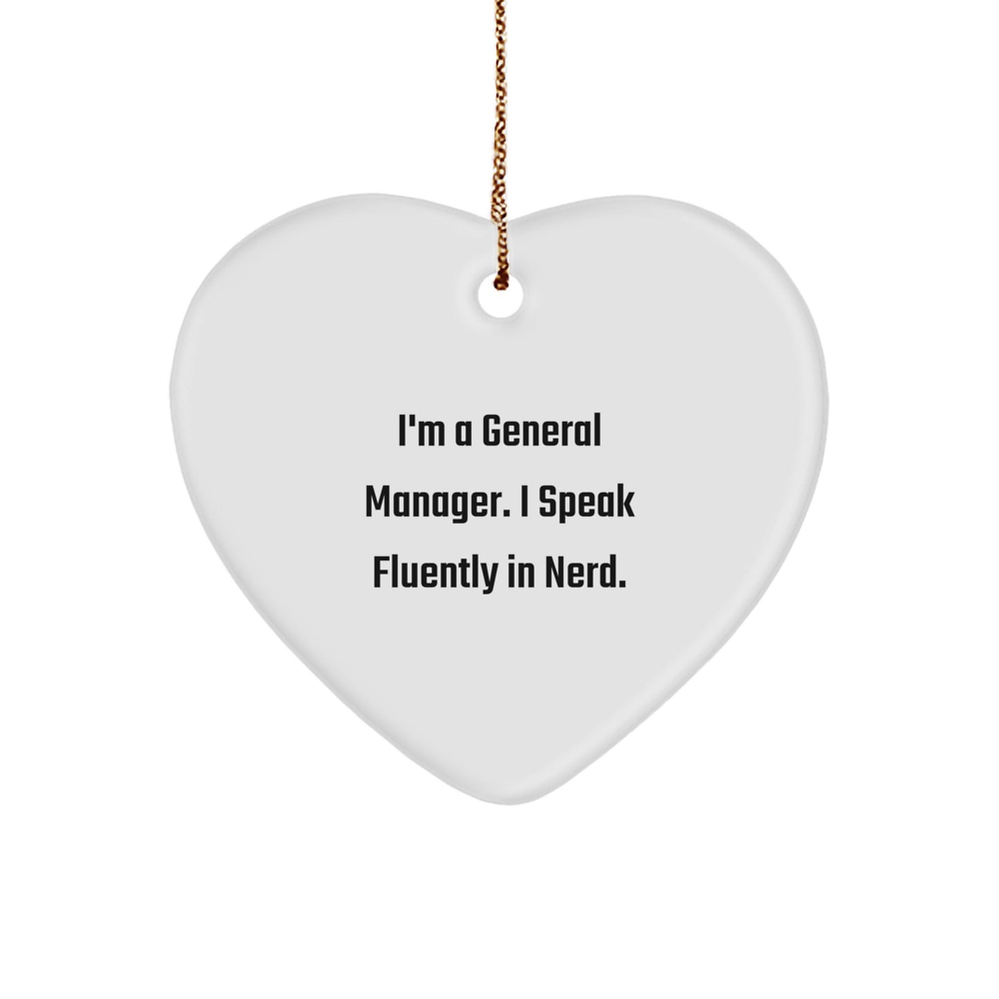 Christmas Unique Gift for Her General Manager Heart Ornament Present - Image 1