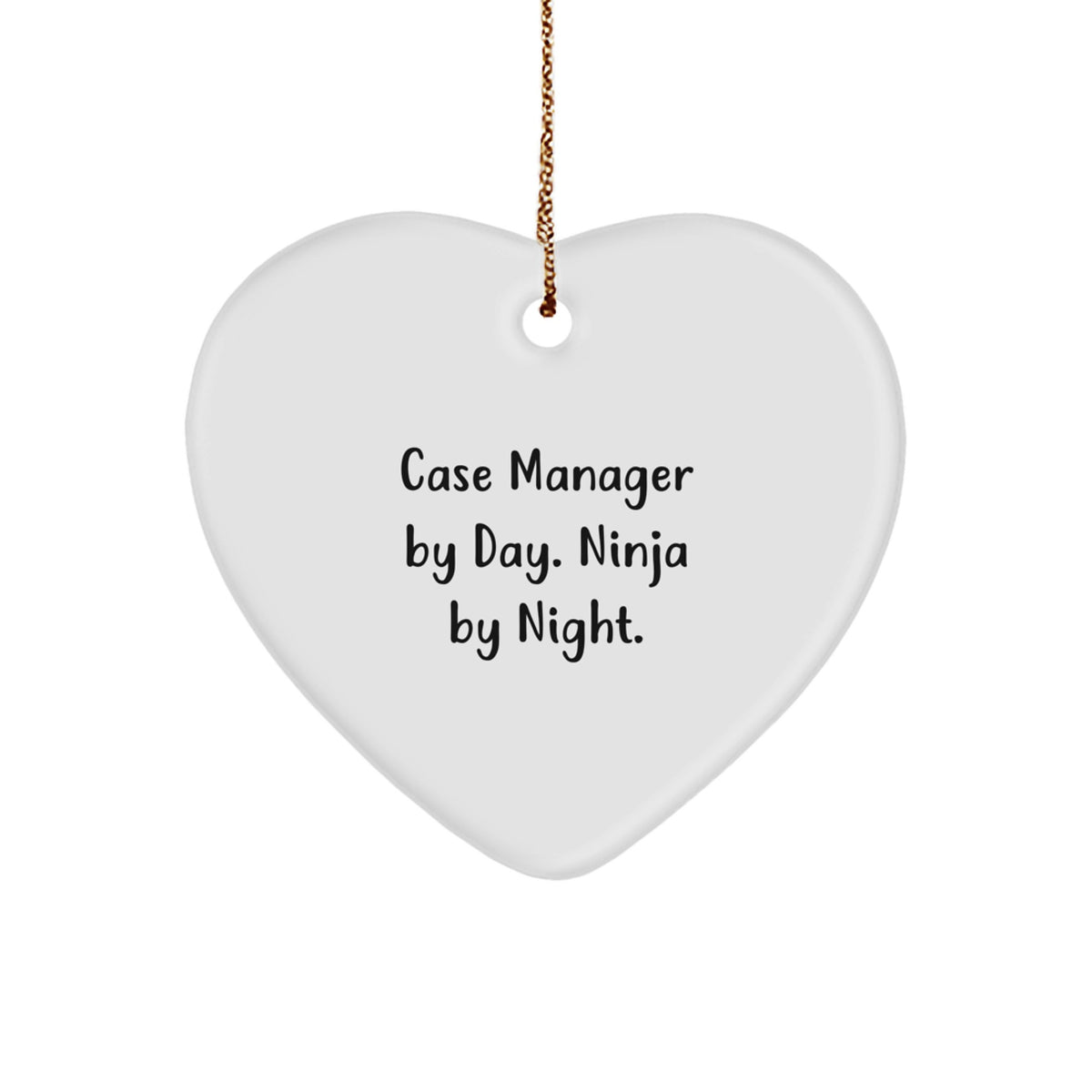 Christmas Unique Gift Case Manager Heart Ornament for Her – Ninja by Night - Image 1