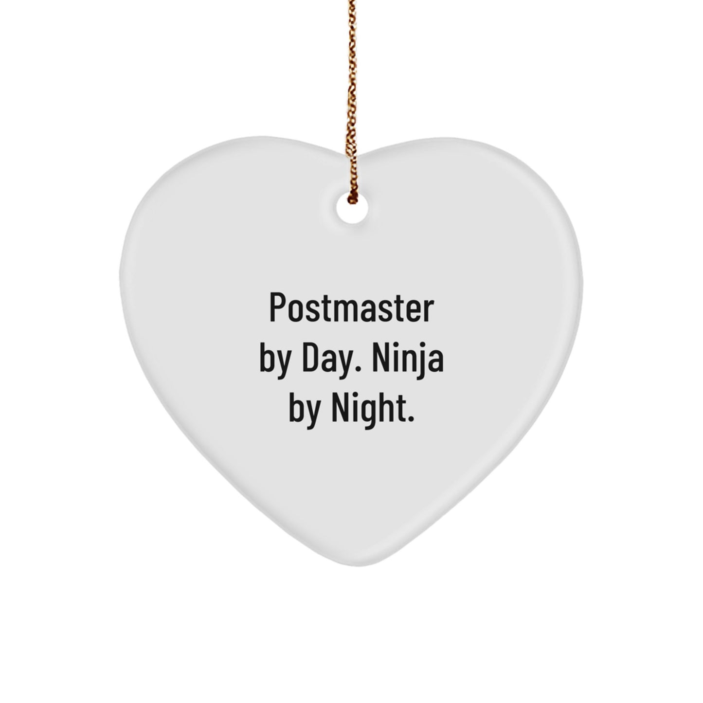 Playful Postmaster By Day. Ninja By Night Xmas Gift Ornament for Friends - Image 1