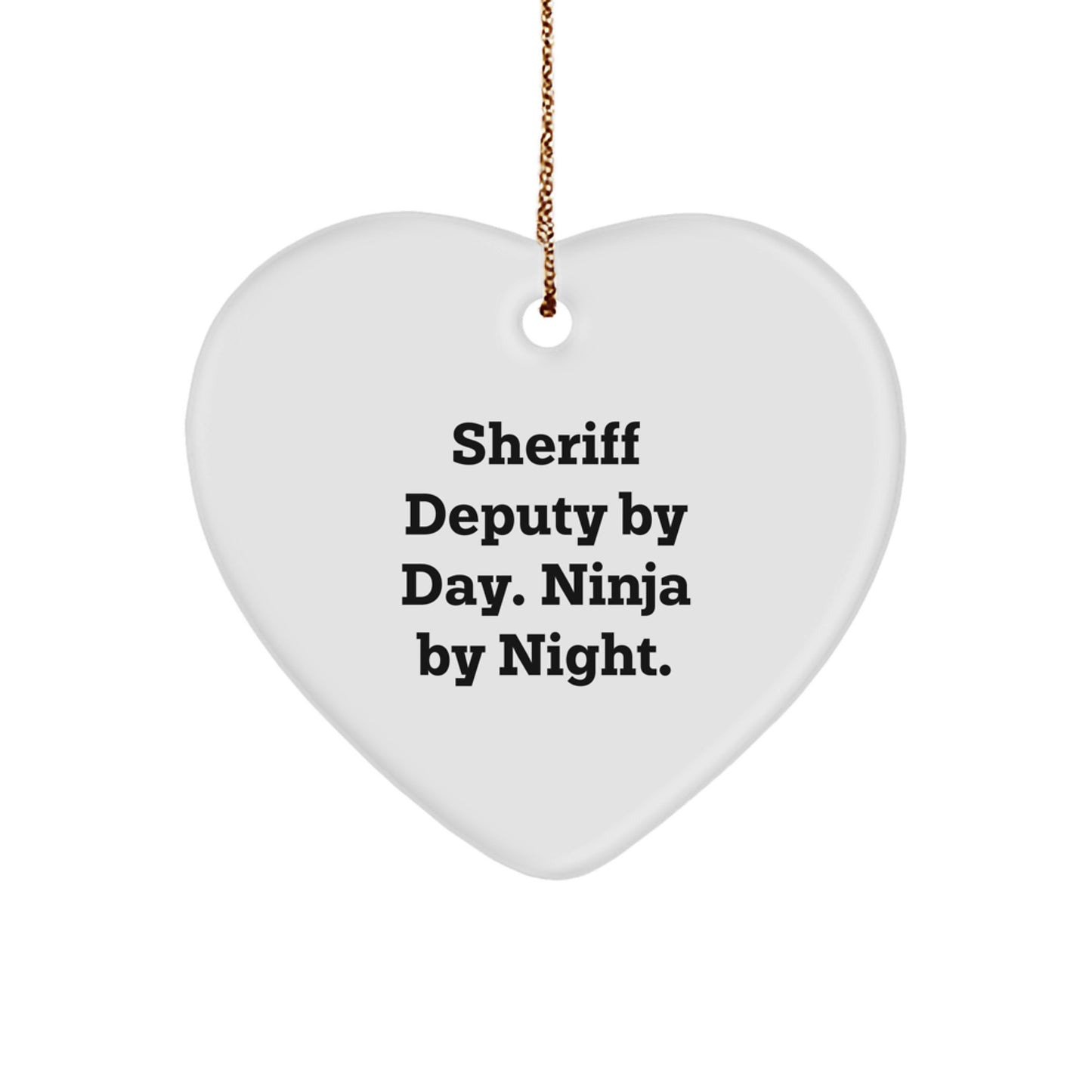 Sheriff Deputy Keepsake Heart Ornament for Him Holiday Christmas Gift - Image 1