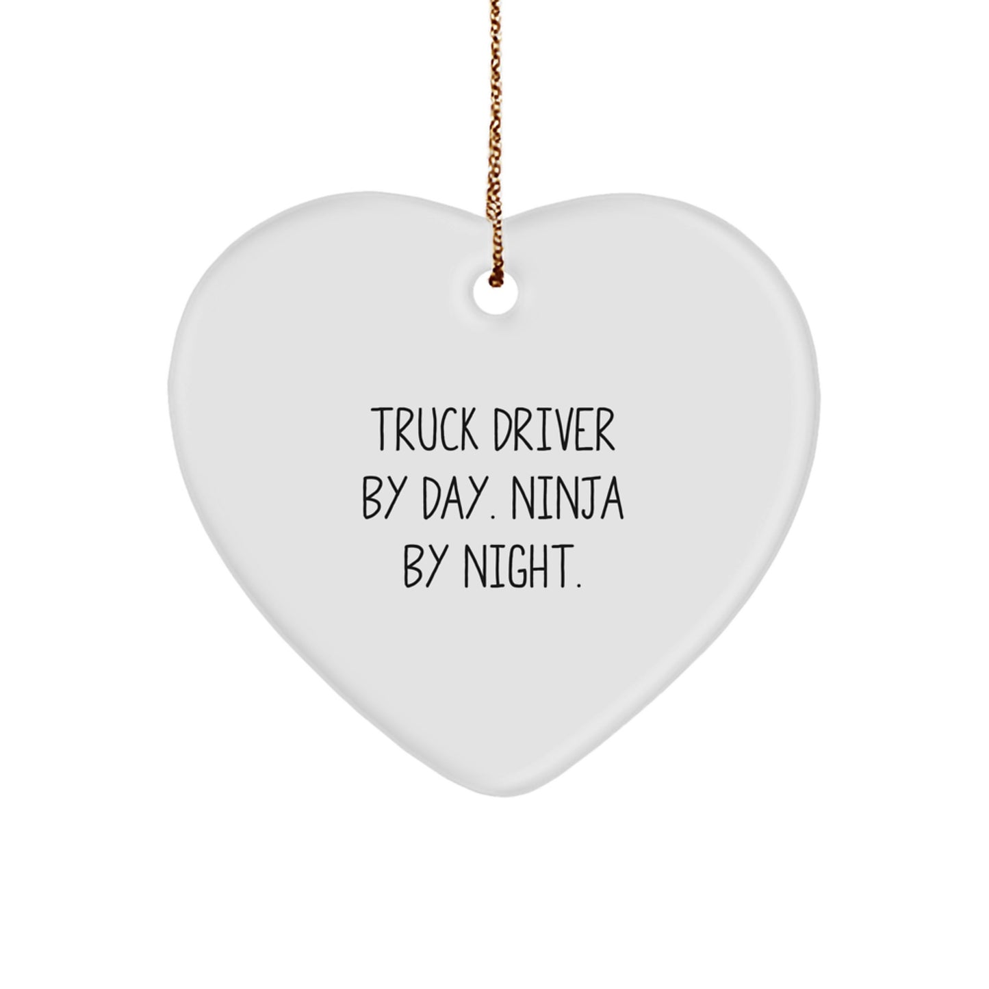 Truck Driver Heart Ornament Cool for Friends Novelty Christmas Unique Gift - Image 1
