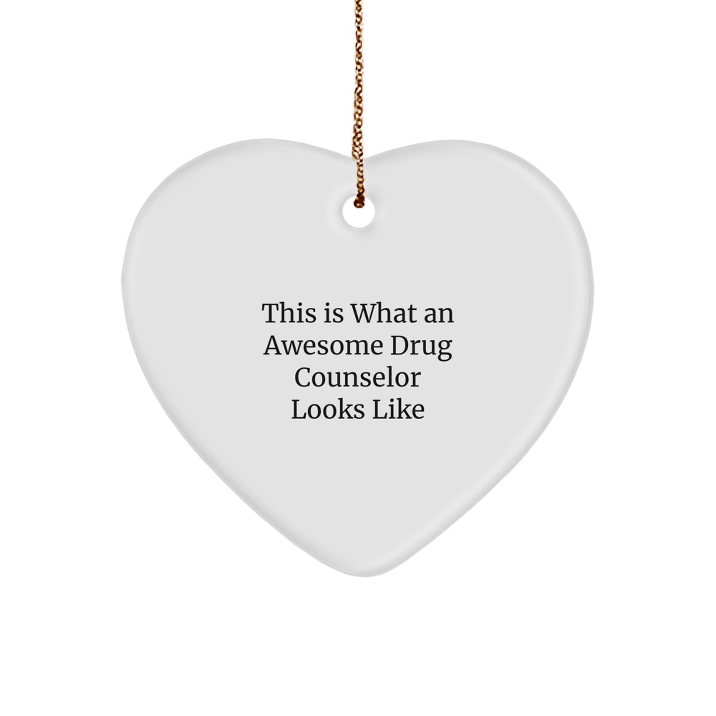 Drug Counselor Heart Ornament for a Colleague Companion Christmas Gift - Image 1