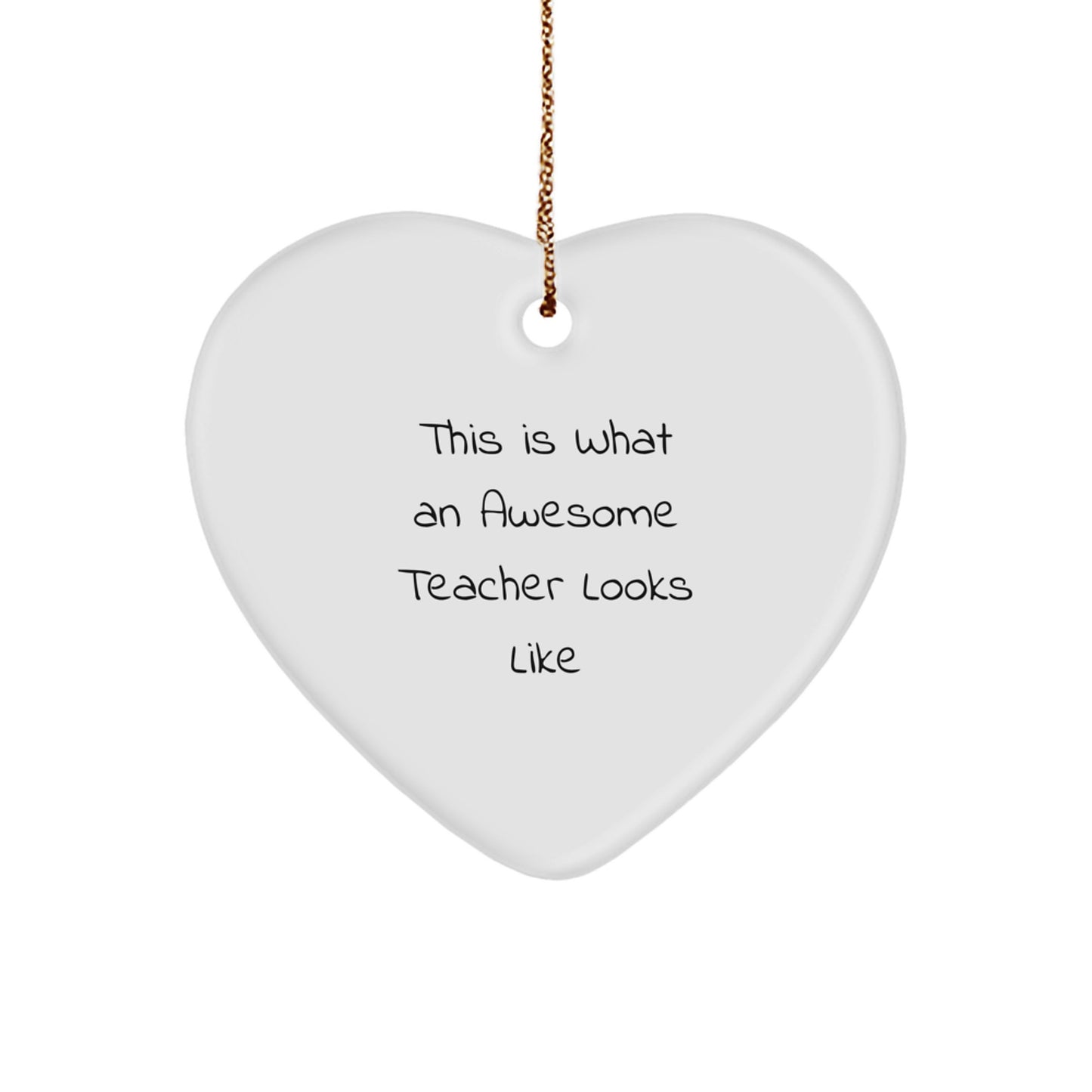 Teacher Heart Ornament for a Colleague Companion Christmas Gift - Image 1