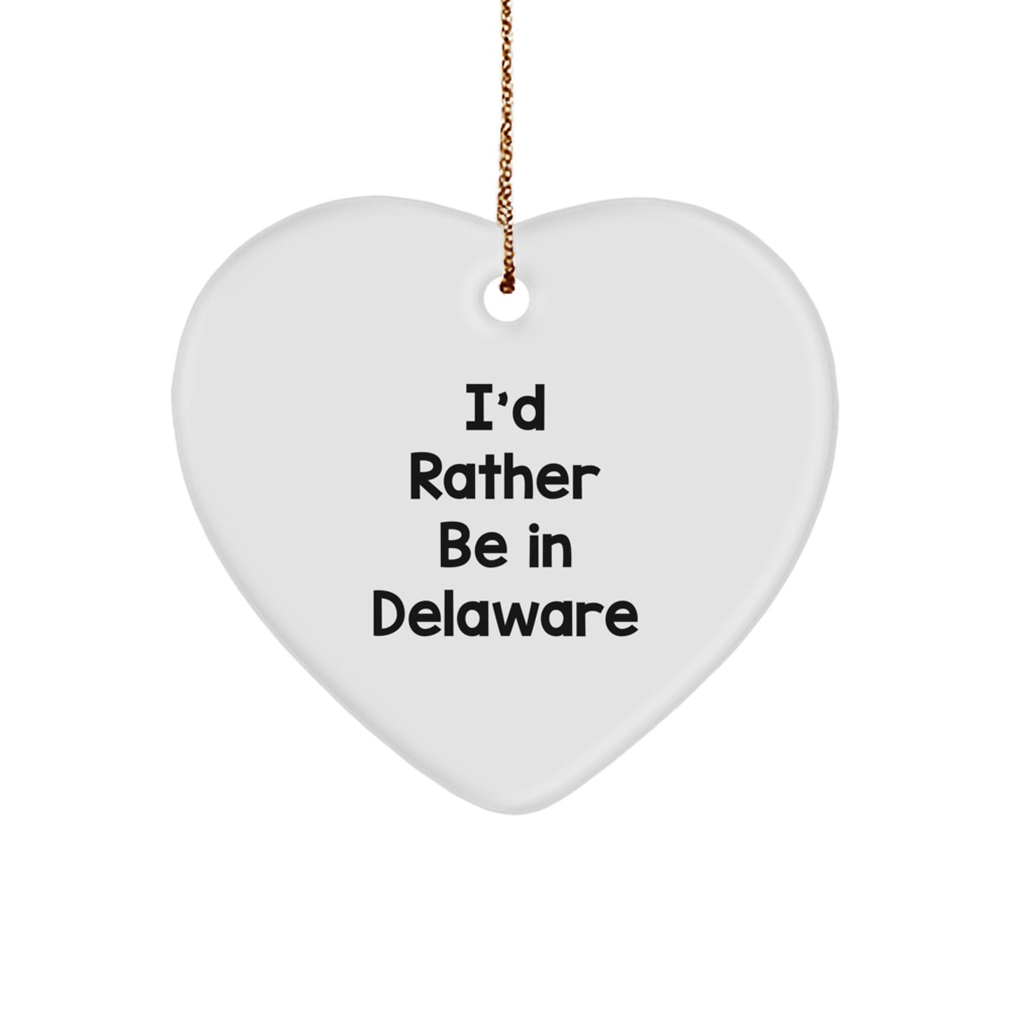 Christmas Unique Gift for Her Delaware Heart Ornament Present White Deluxe - Image 1