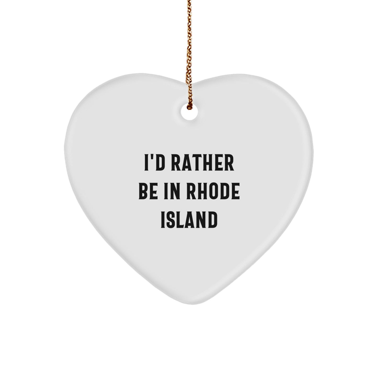 Rhode Island Heart Ornament for Happy Kids Gift Rather Be in Rhode Island - Image 1