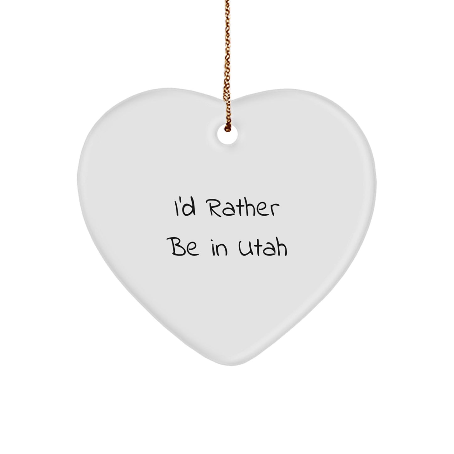 Christmas Gift for Her Utah Heart Ornament Present - Image 1