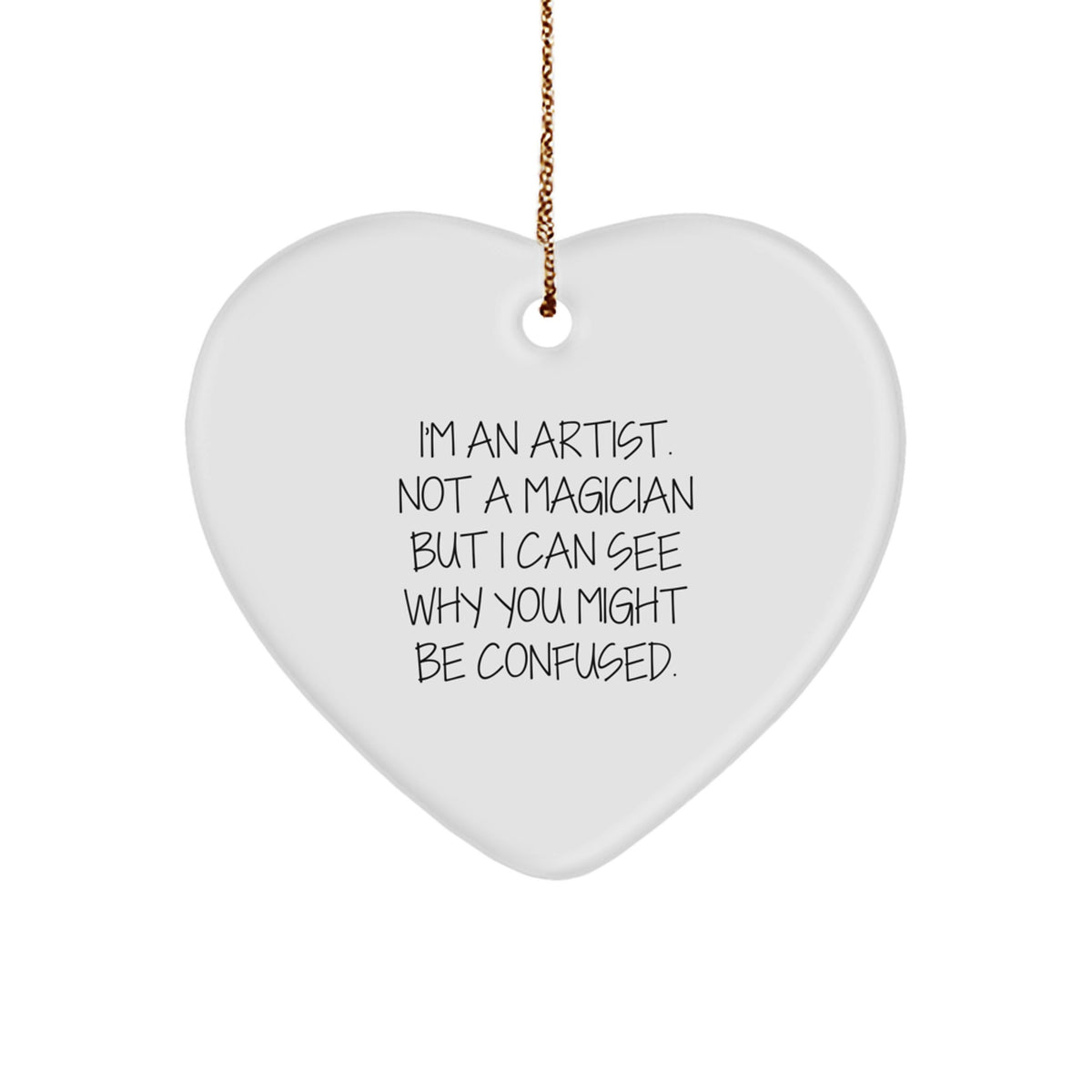 Artist Keepsake Heart White MDF Durable Christmas Ornament for Him Gift - Image 1