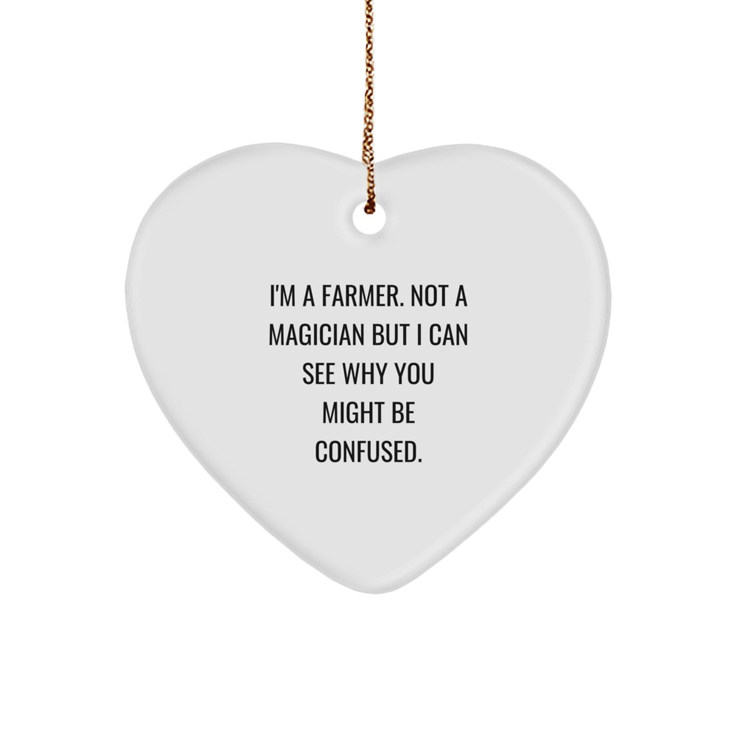 Funny Farmer Gifts, Heart Ornament for Men, Women, or Friends, Christmas Unique Presents from Family - Image 1