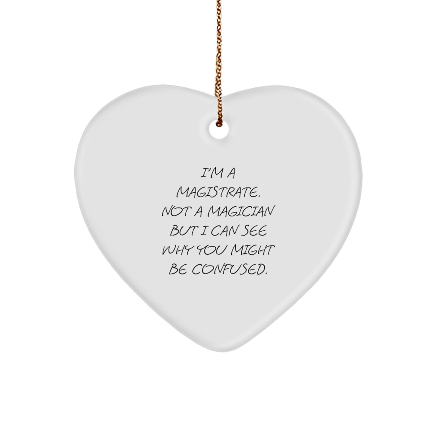 Magistrate Keepsake Heart White Christmas Ornament for Him Gift - Image 1