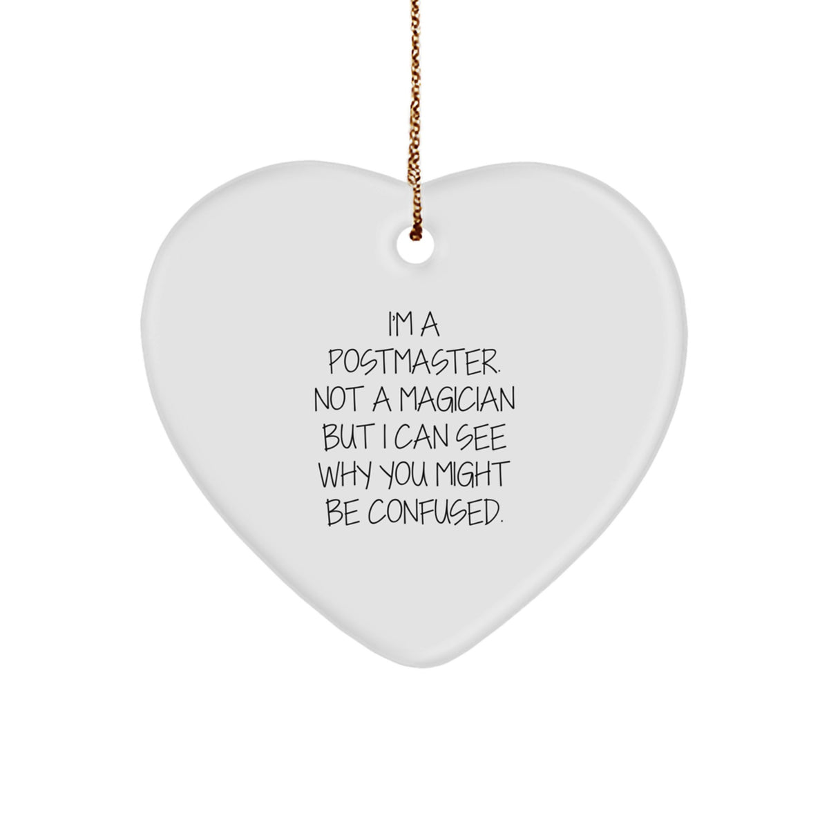 Christmas Gift Postmaster Heart Ornament for Her Present - Image 1