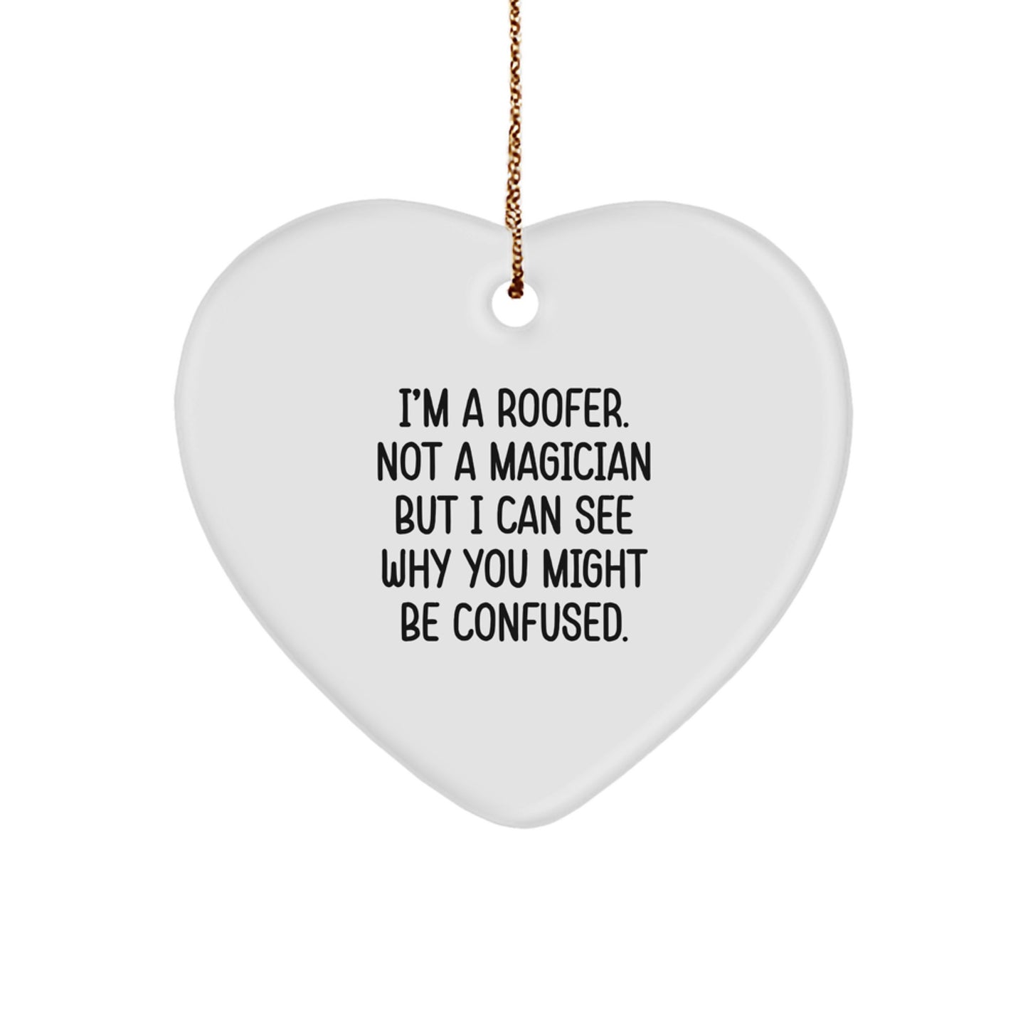 Playful Roofer Heart Ornament Novelty Christmas Gift for Friends - Image 1