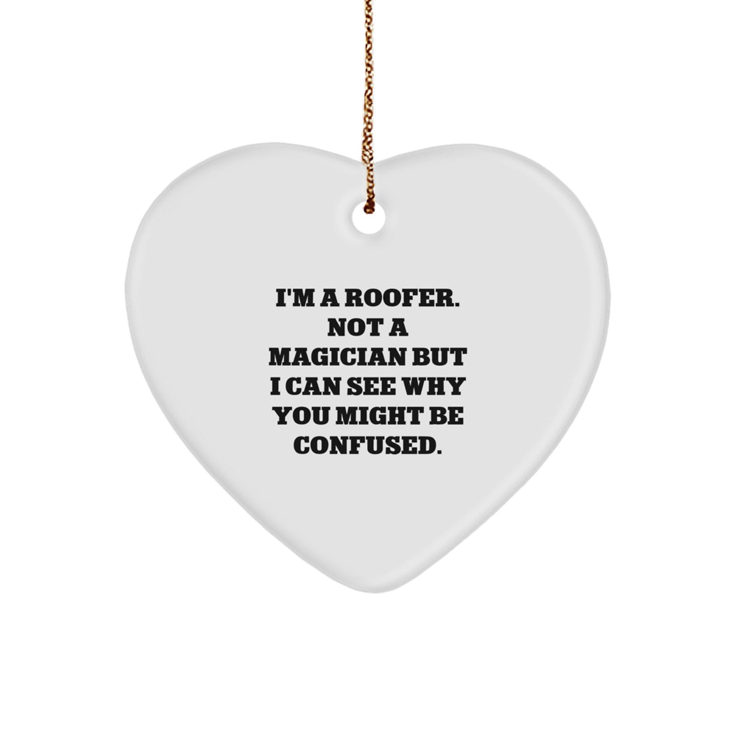Christmas Gift for Her Roofer Heart Ornament Present - Image 1