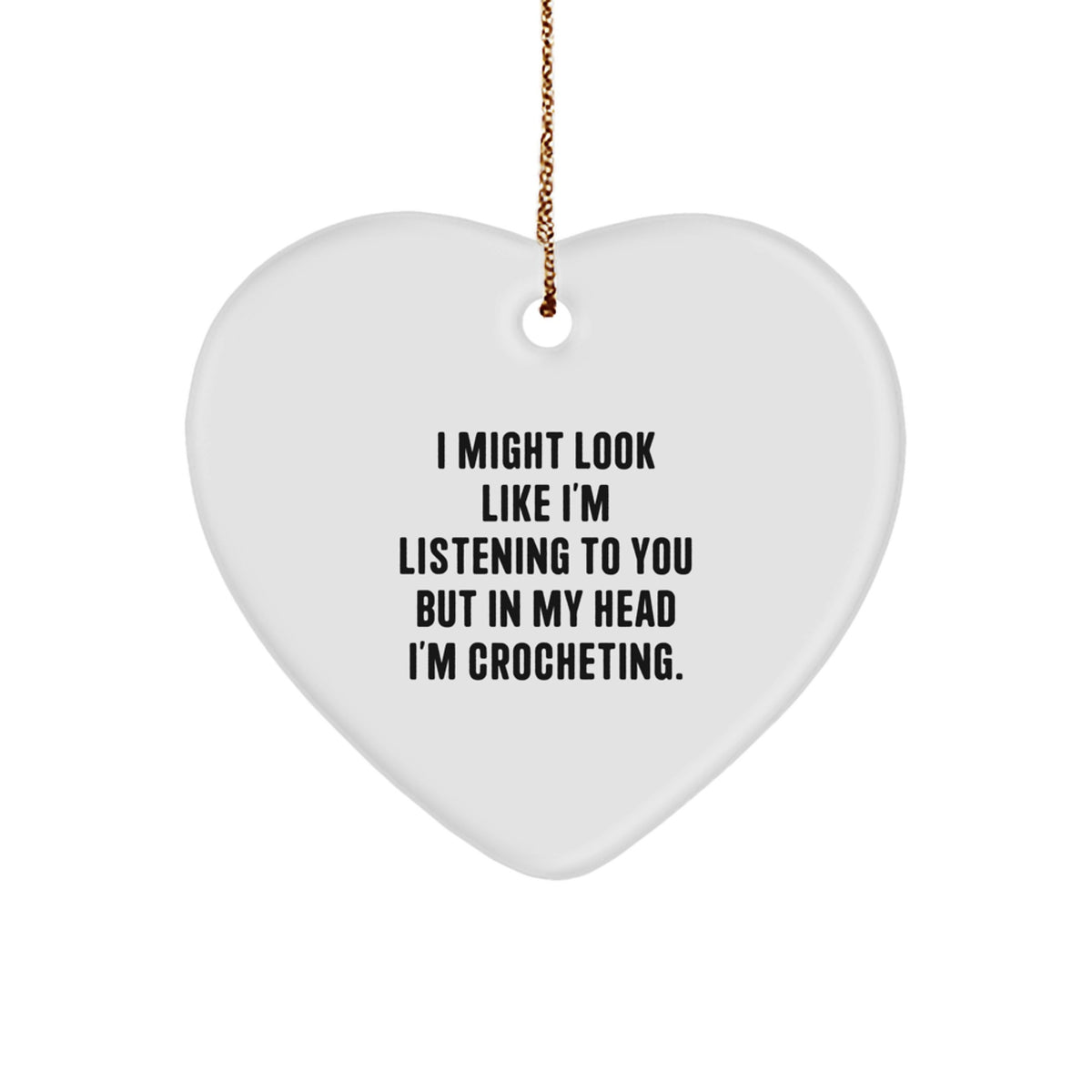 Crocheting Keepsake Durable Heart-Shaped Christmas Ornament for Him Gift - Image 1