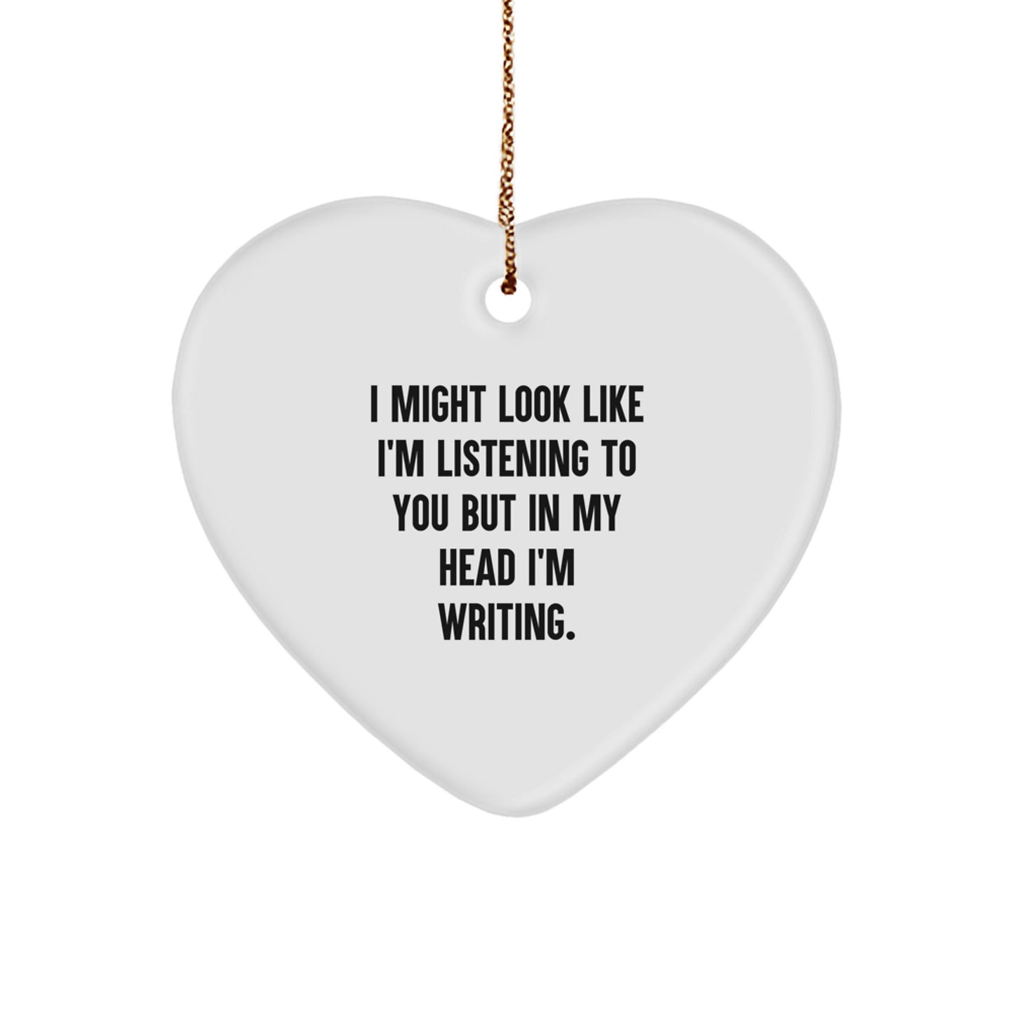 Creative Writing Inspiration, Funny Heart Ornament, Gifts from Friends for Creative Writing Men, Perfect for Christmas Unique Gifts - Image 1