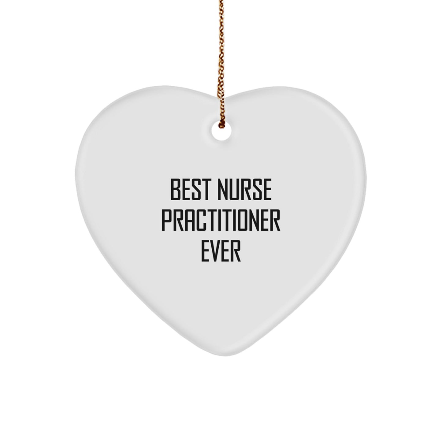 Favorite Nurse Practitioner Christmas Gift Heart Ornament for Kids - Image 1
