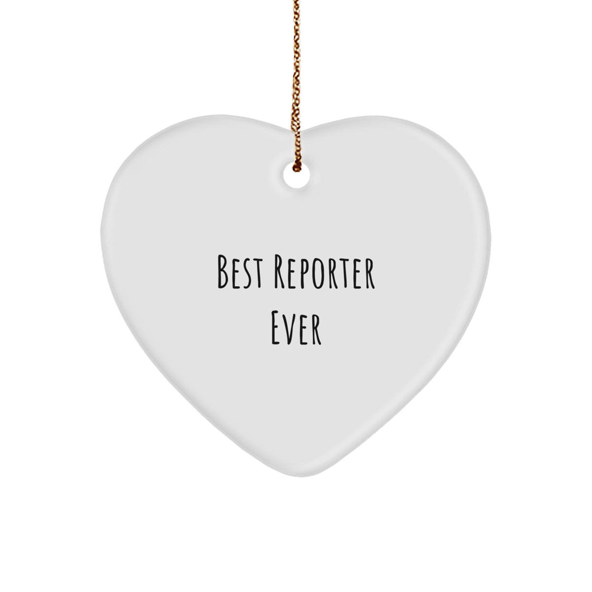Reporter Heart Christmas Ornament Best Reporter Ever Gift for Coworkers - Image 1