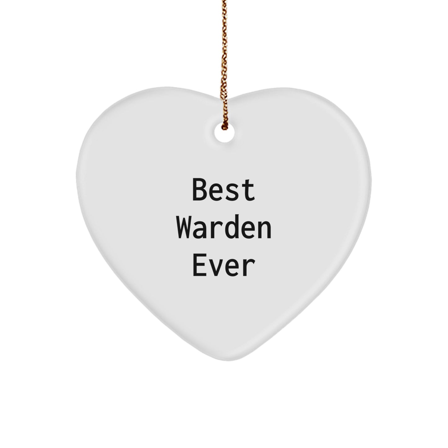 Warden Heart Ornament Treasure for Family Warden Ever Christmas Gift - Image 1