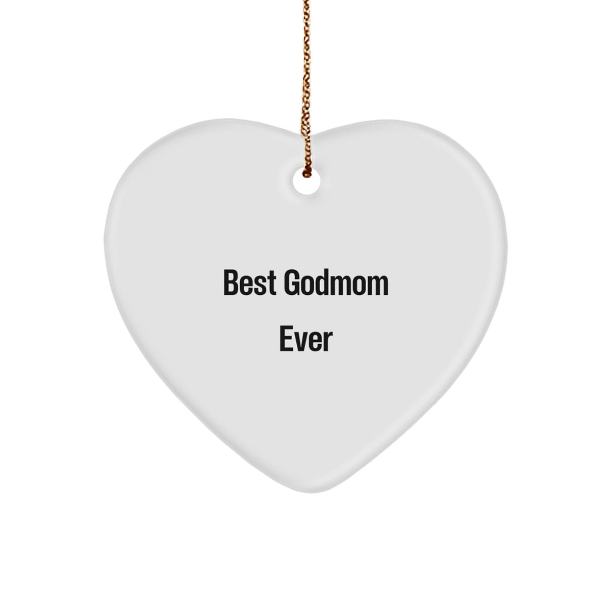 Godmom Heart Ornament Bright White Idea Christmas Unique Gift for Coworkers - Image 1