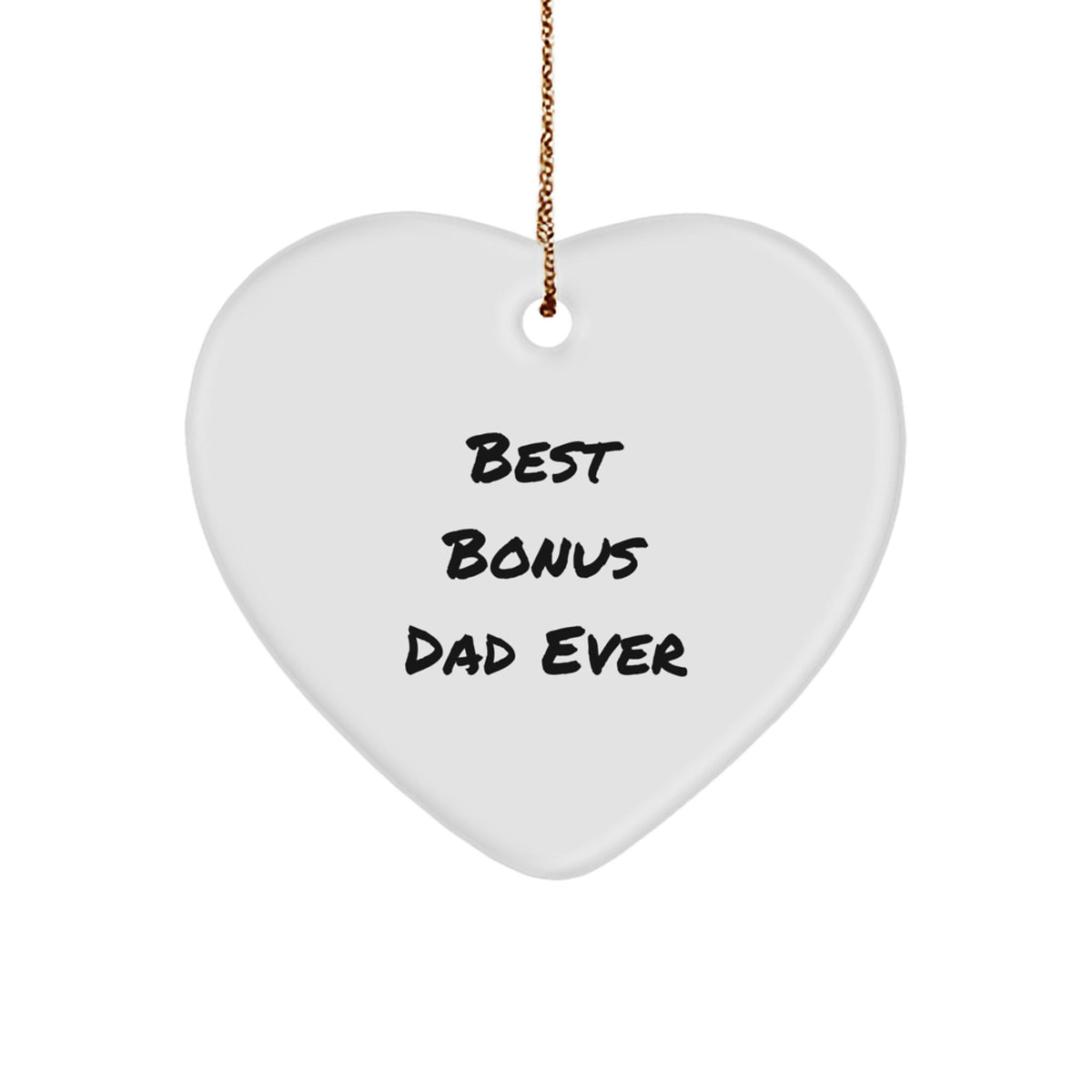 Bonus Dad Keepsake Heart Bright Christmas Ornament for Him Gift - Image 1