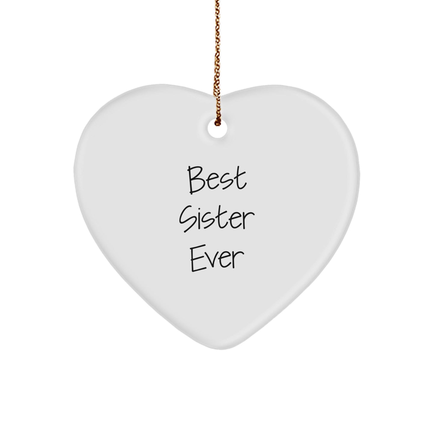 Best Sister Ever Heart Keepsake Christmas Ornament for Her Gift - Image 1