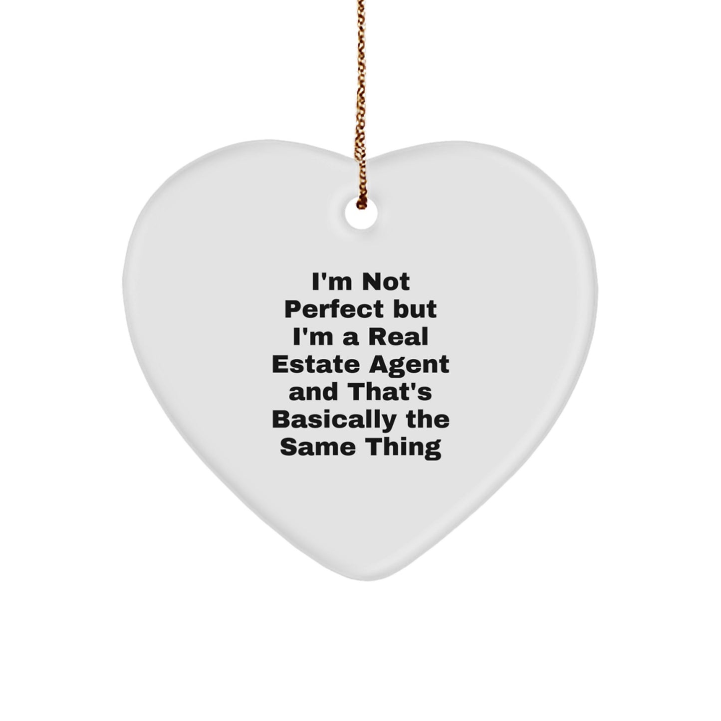 Real Estate Agent Heart Ornament for a Colleague Christmas Gift - Image 1