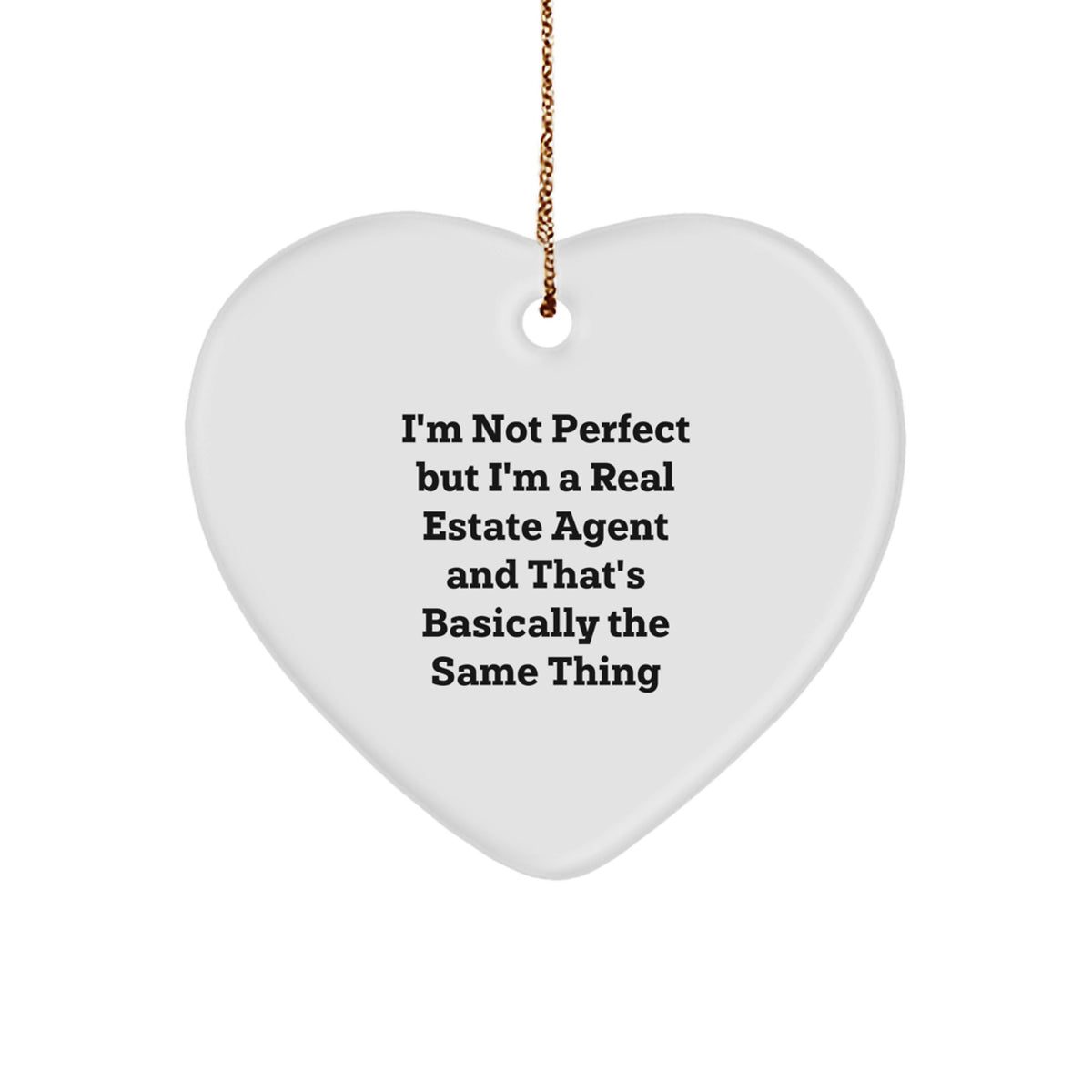 Real Estate Agent Heart Christmas Ornament Memento for Teens Gift - Image 1