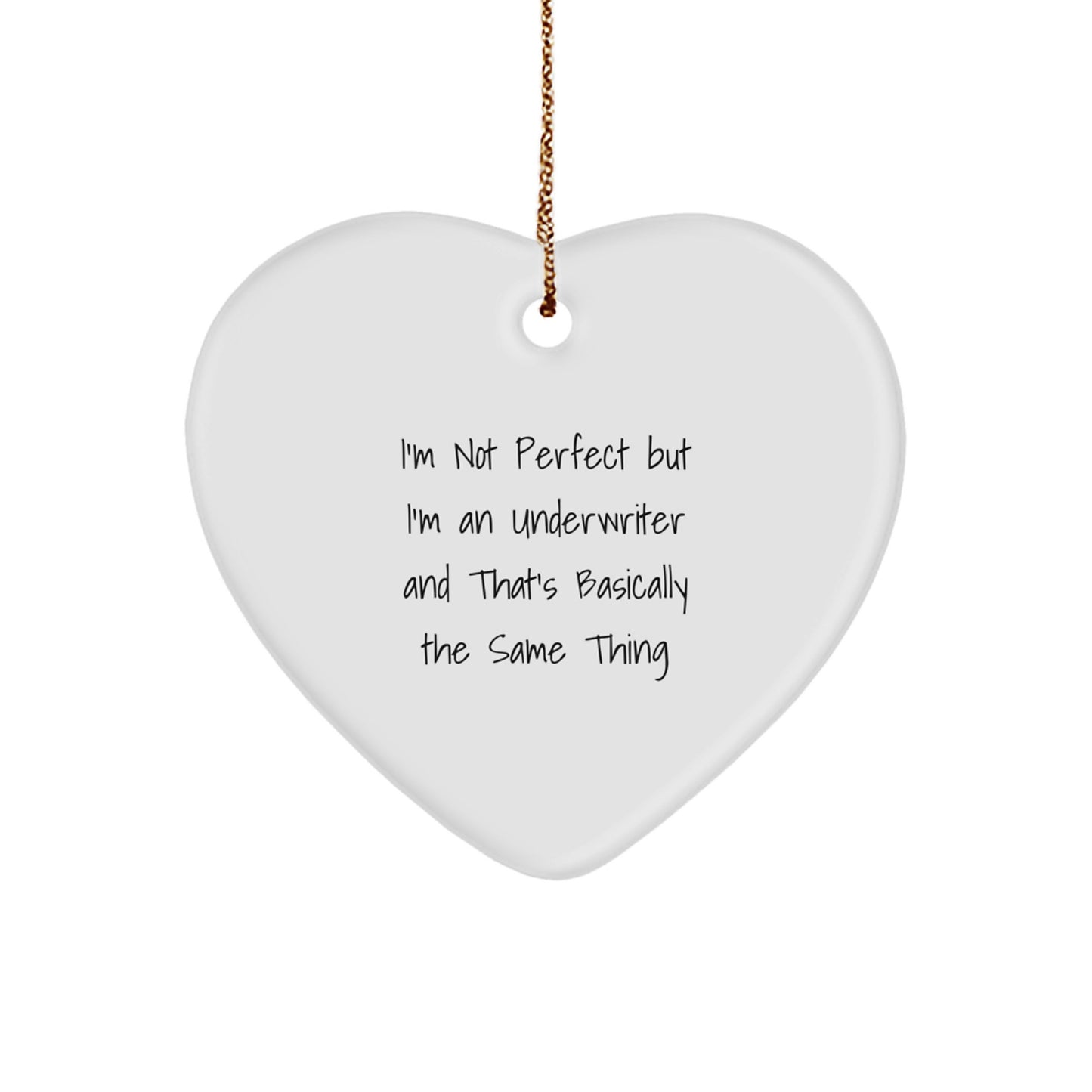 Underwriter Heart Christmas Ornament Essential for a Best Friend Gift - Image 1