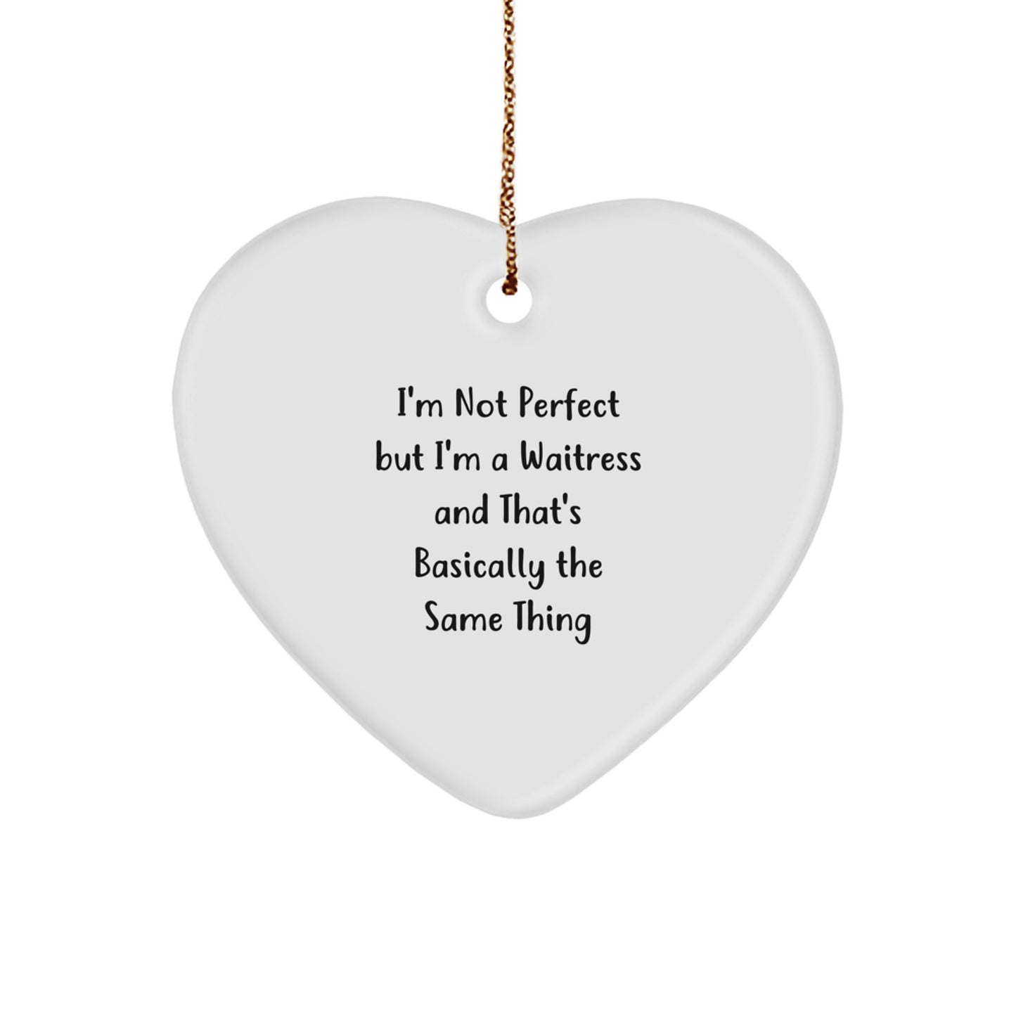 Waitress Heart Ornament Christmas Gift for Family Treasure - Image 1