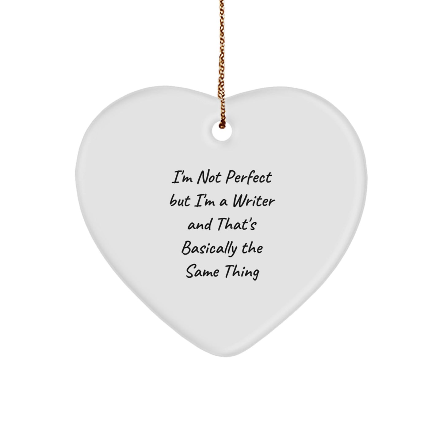 Writer Heart Christmas Ornament Idea Gift for Coworkers - Image 1