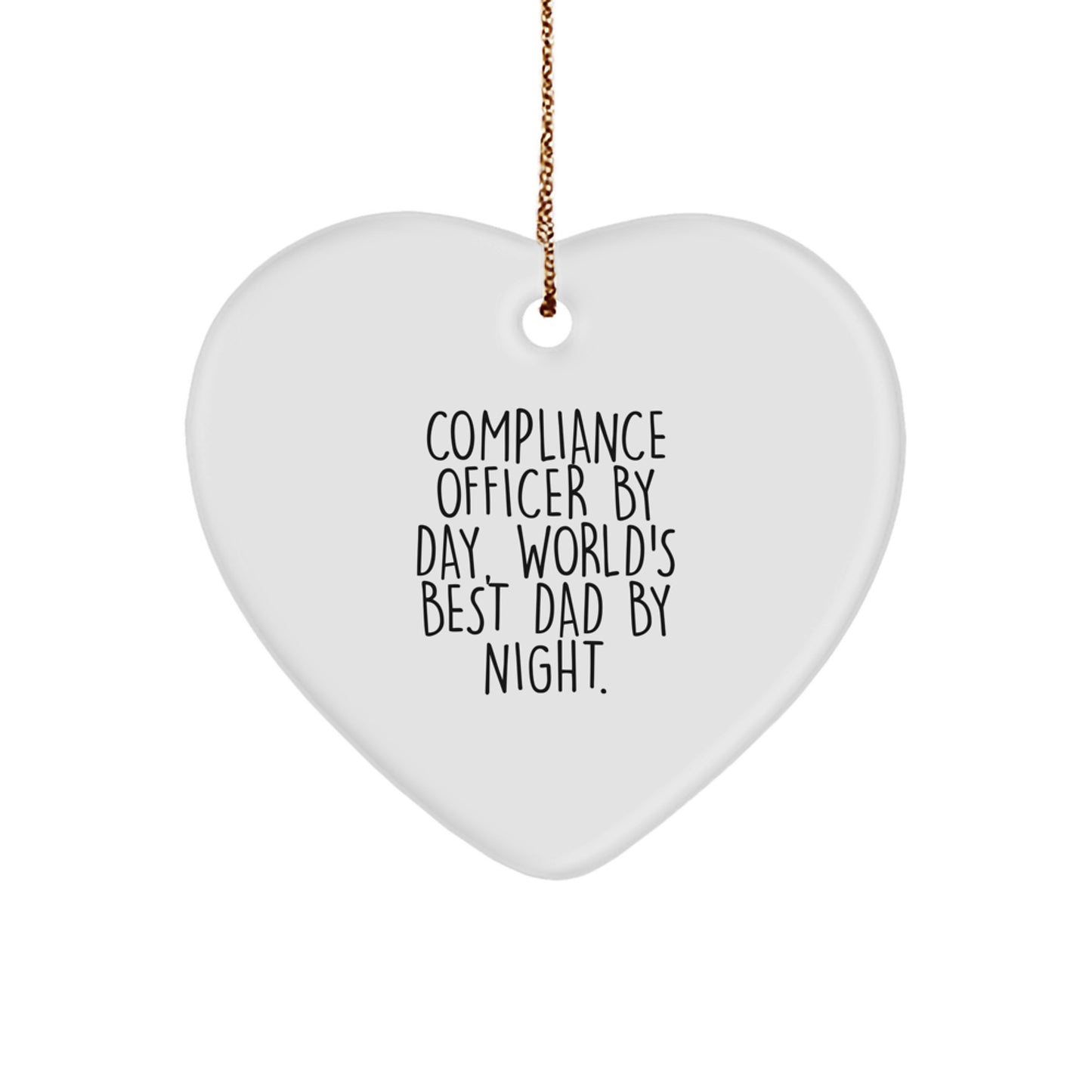 Compliance Officer Heart Ornament Treasure for Family Christmas Gift - Image 1