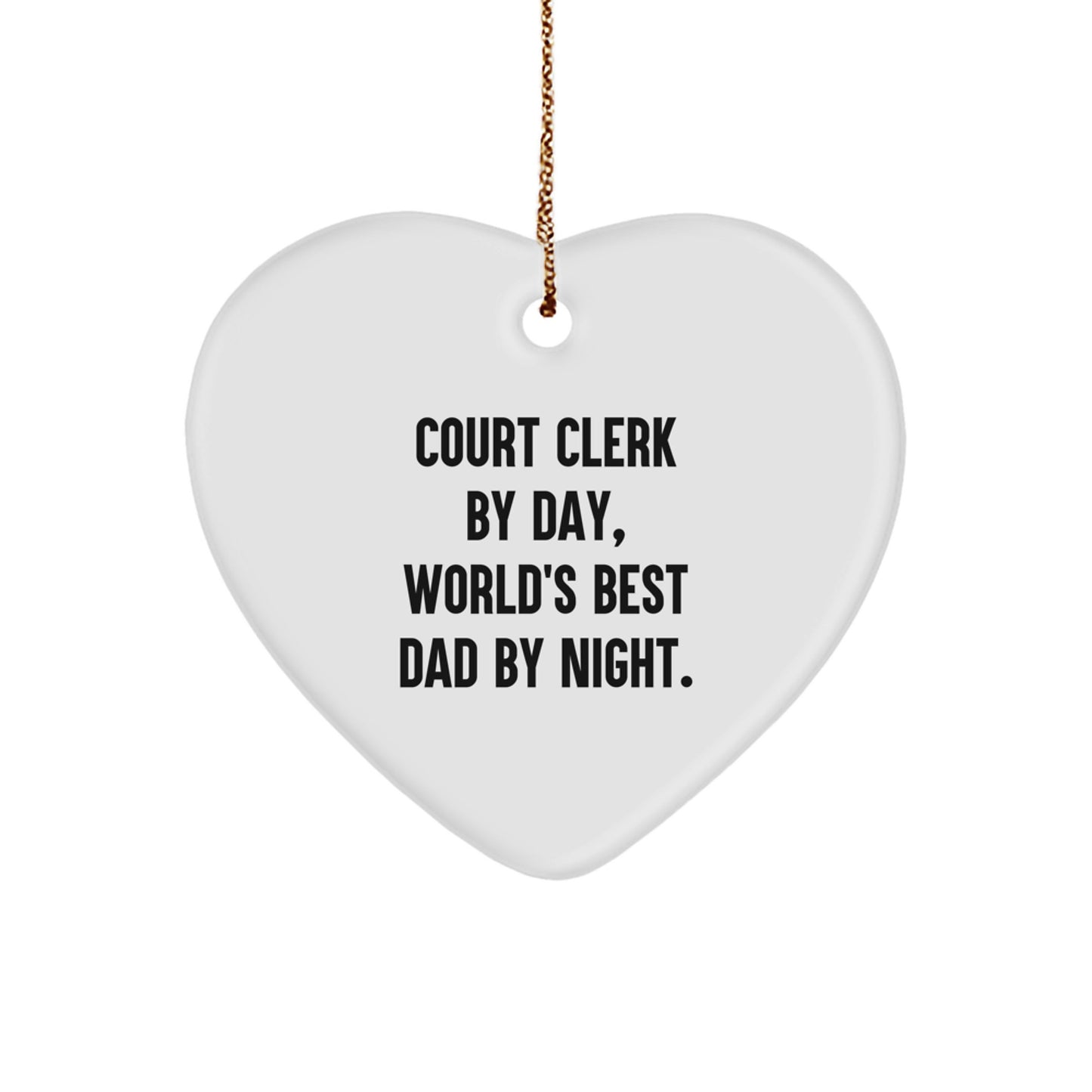 Court Clerk Favorite Bright Heart Ornament for Kids Christmas Gift - Image 1